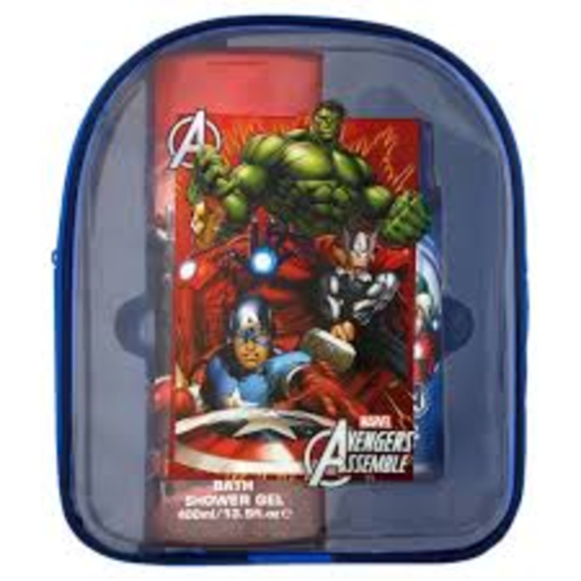 V Grade B Marvel Avengers Assemble Two Piece Toiletry Gift Set In A Back Pack