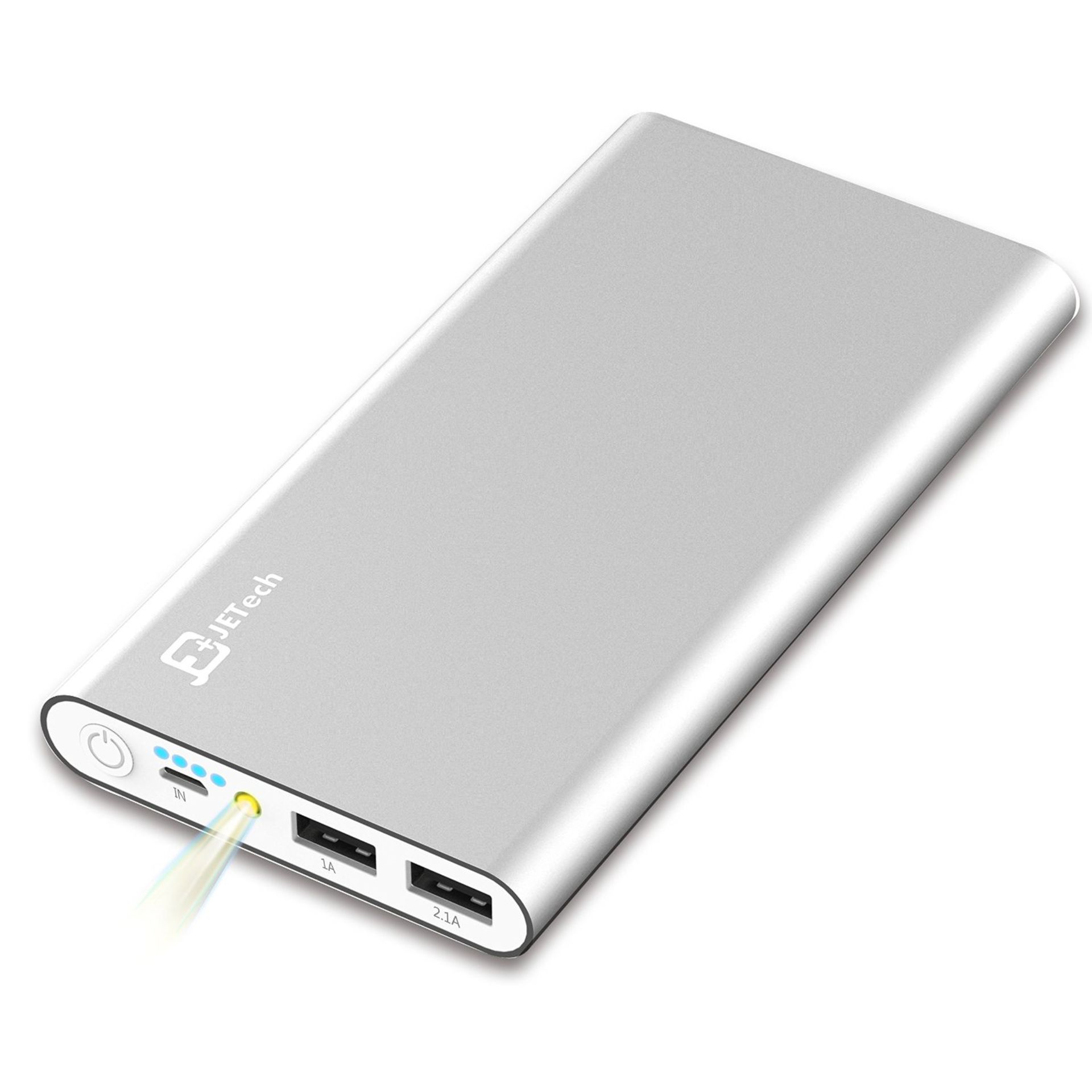 V Grade A 10000 mAh Power Bank Includes Micro USB Cable - Silver