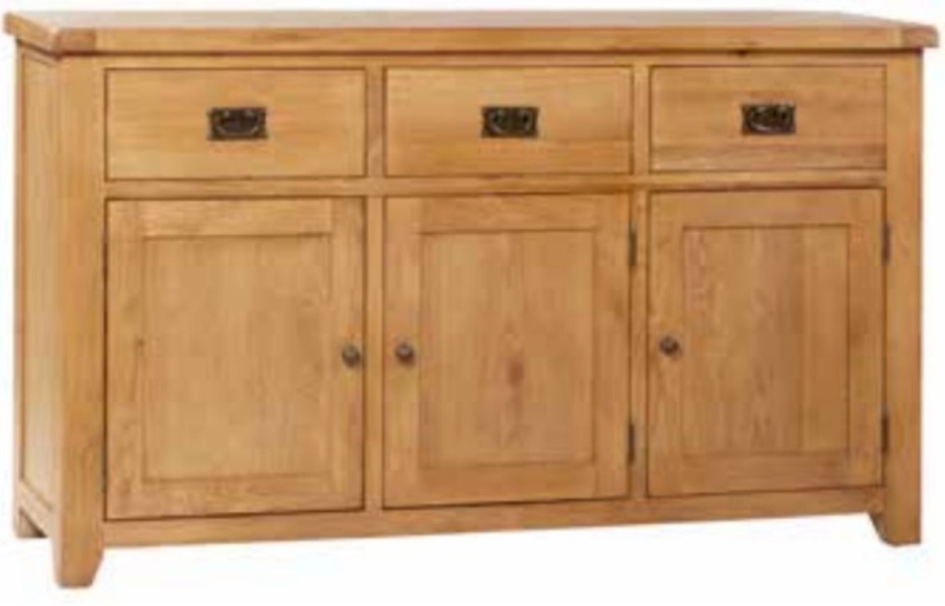 V Brand New Chiswick Oak 3 Door Sideboard 150w x 45d x 90h cms ISP £399.00 (Furnituredirectory.co.