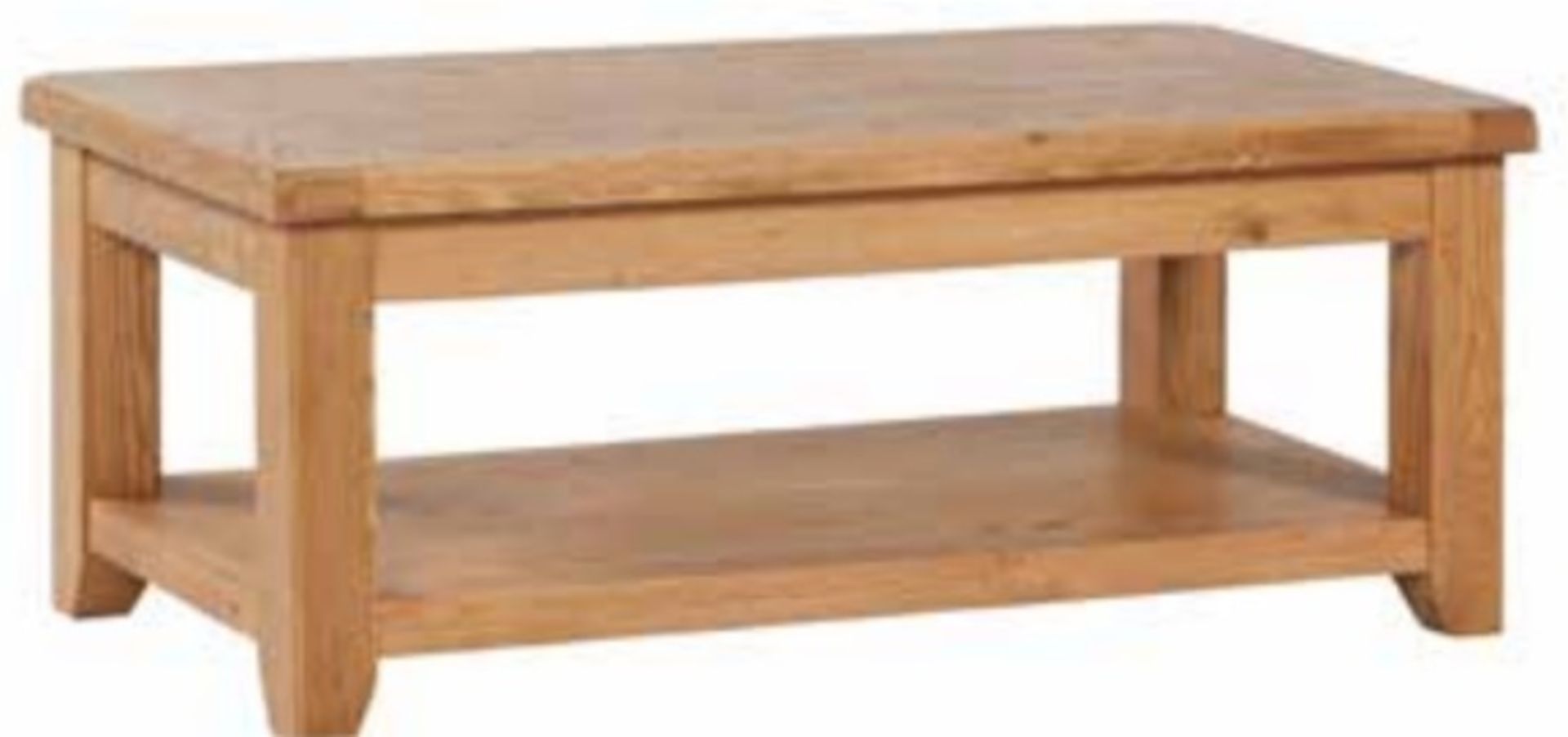 V Brand New Chiswick Oak Standard Coffee table with shelf 90w x 55d x 50h cms ISP £195.00 (