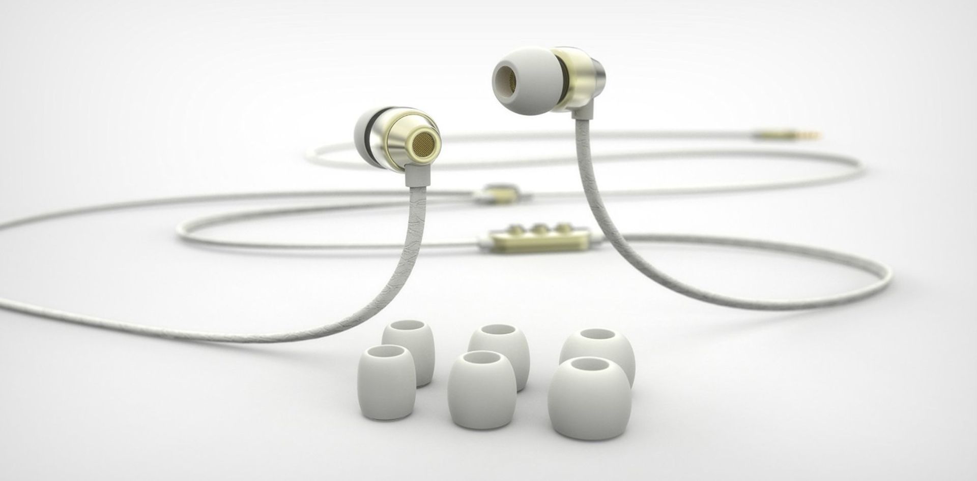V *TRADE QTY* Brand New Ted Baker Dover High Performance In-Ear Earphones White/Gold RRP £59.99 - Image 2 of 2