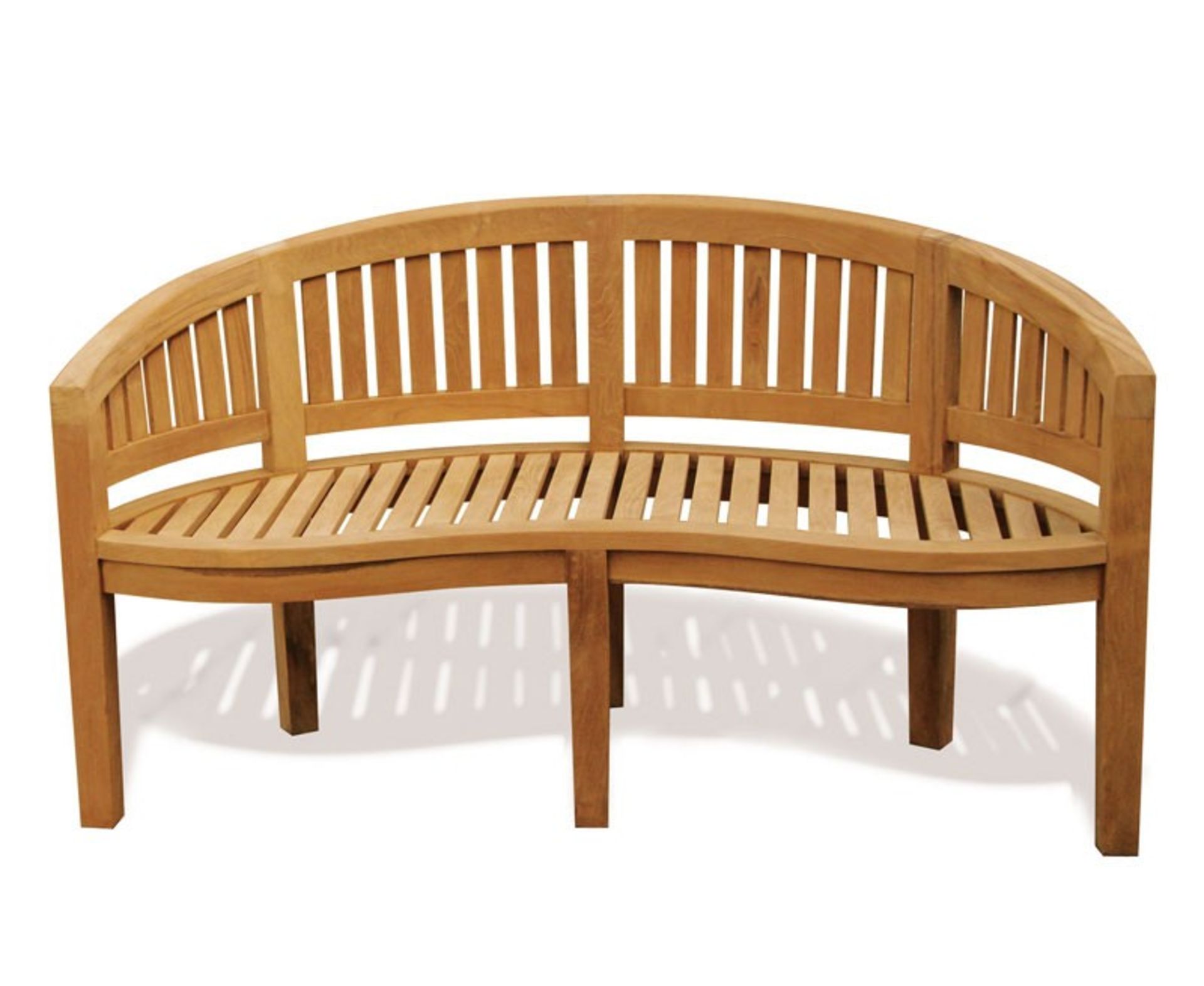 V Brand New Banana Bench - Made From Grade A Plantation Teak.Width:167 Cm Depth:64 Cm Height:104 Cm/ - Image 2 of 4