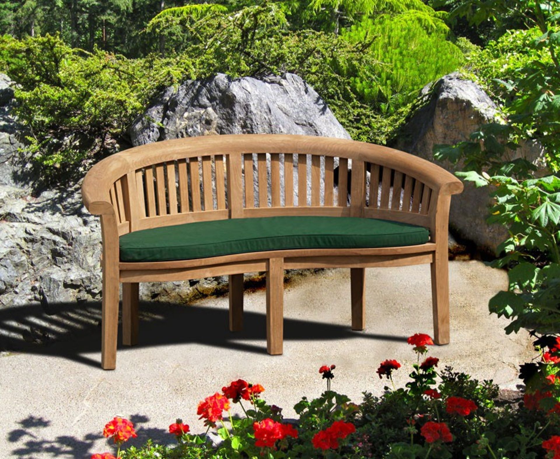 V Brand New Banana Bench - Made From Grade A Plantation Teak.Width:167 Cm Depth:64 Cm Height:104 Cm/ - Image 4 of 4