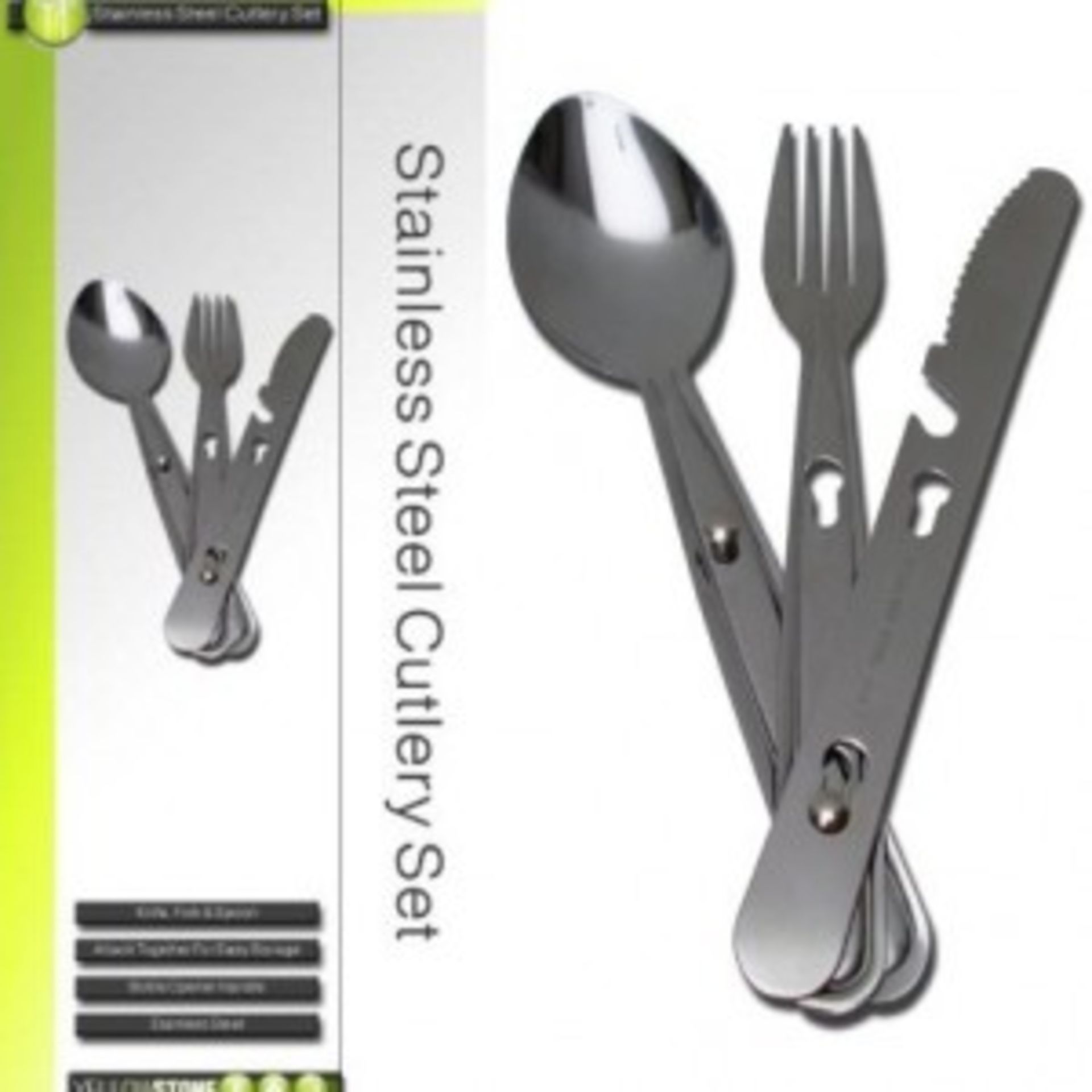 V *TRADE QTY* Brand New Four Stainless Steel Folding Cutlery Sets X 6 YOUR BID PRICE TO BE