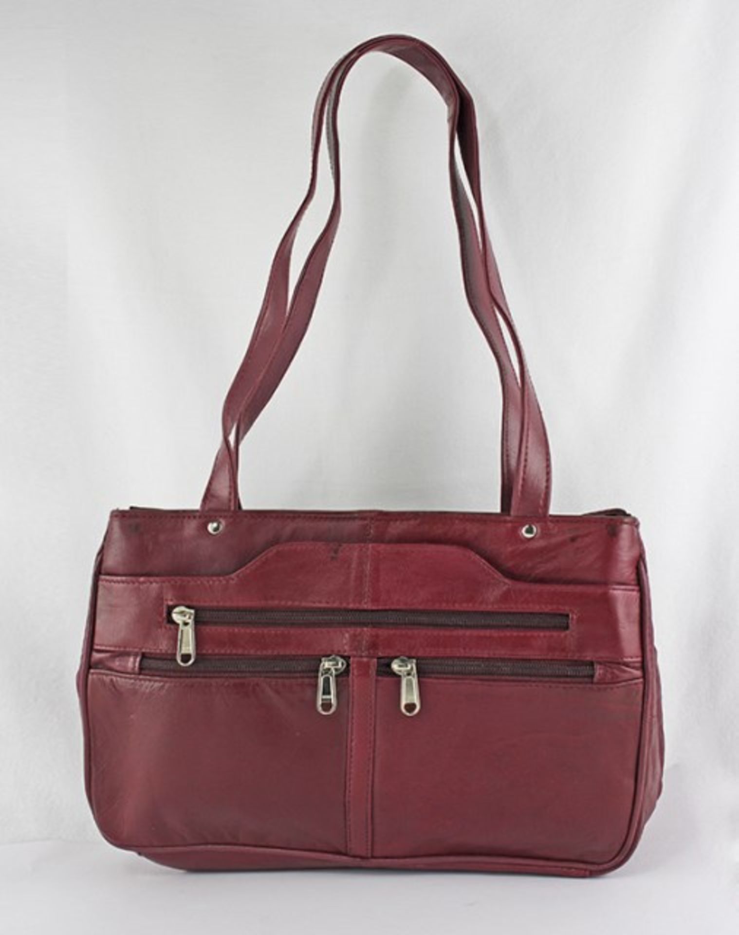 V Grade A Ladies Leather Cherry Panel Shoulder Bag