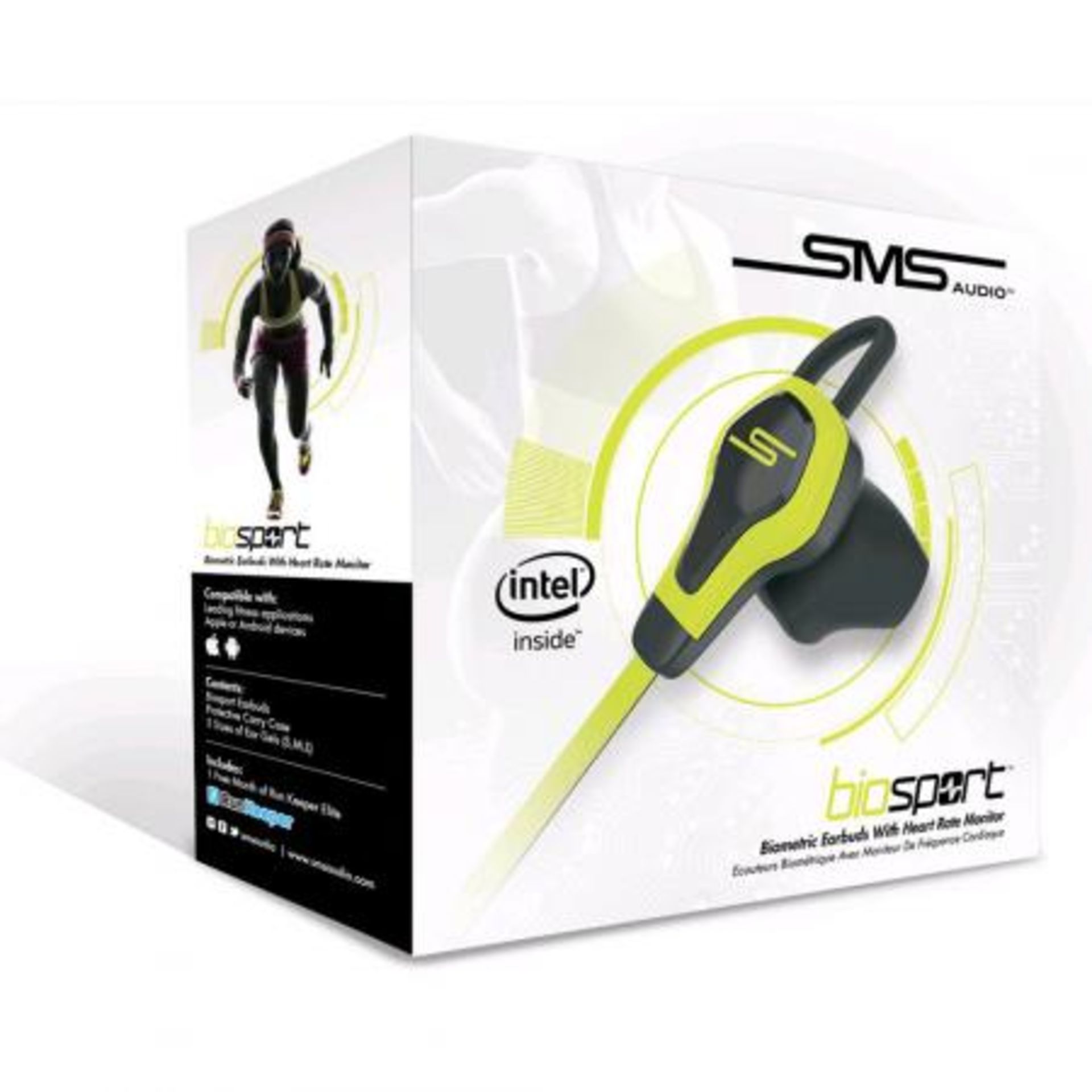 V Brand New SMS Audio BioSport Earphones - Heart Rate Monitor Measures Changes In Blood Flow - Smart