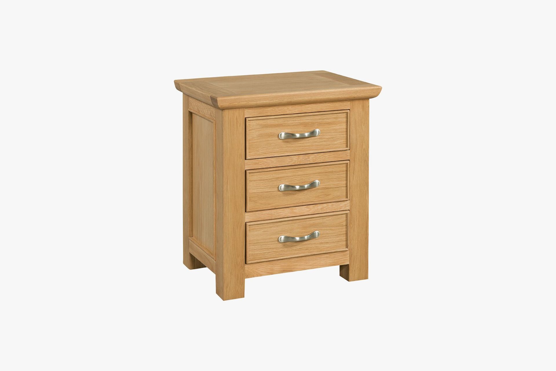 V Brand New Siena Bedside with 3 Drawers 55 x 42 x 63 cms RRP169.00 (Devonshirepineandoak.co.uk) -