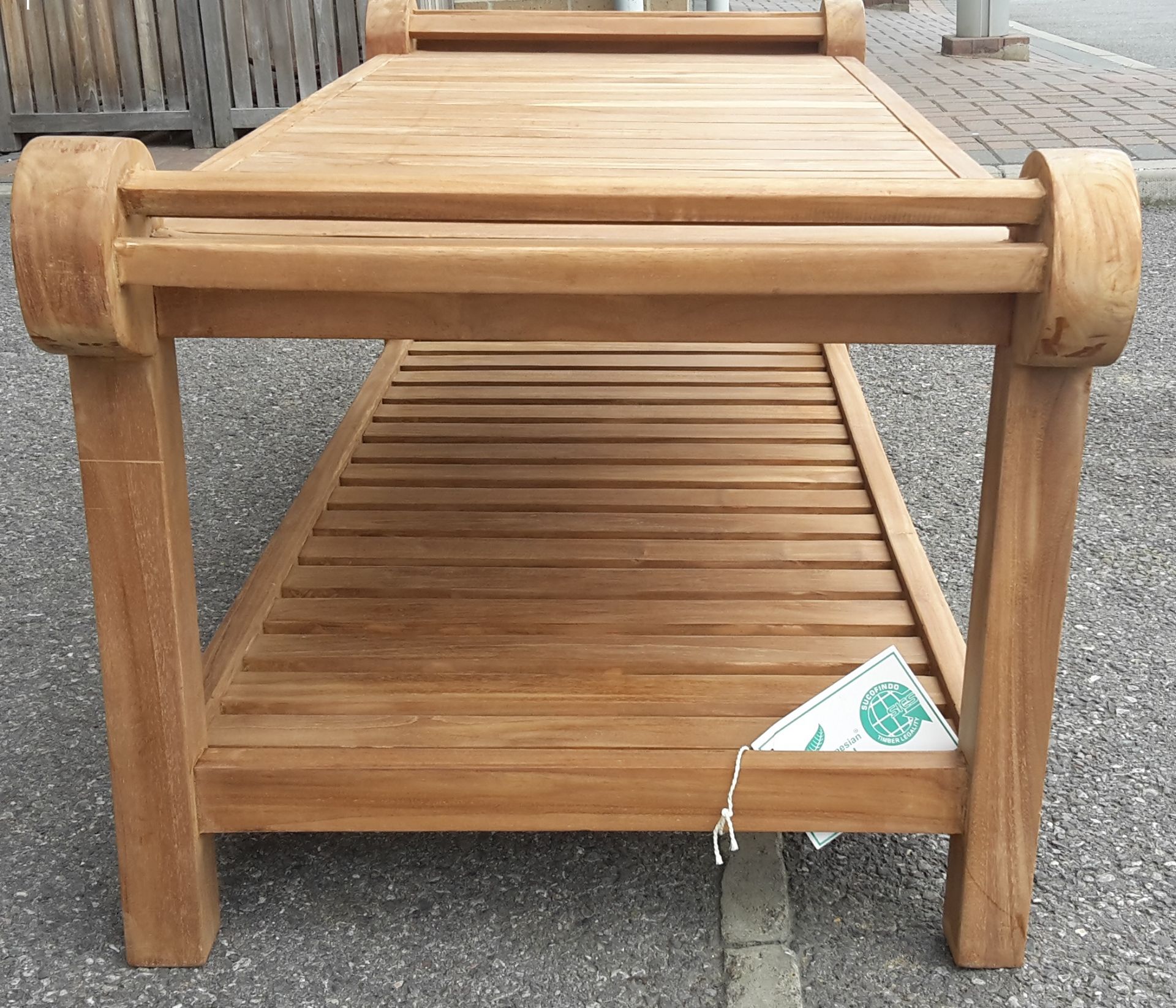 V Brand New Teak marlboro coffee table Sit NOTE: Item Is Available Approx 5 Days From The End Of - Image 4 of 6
