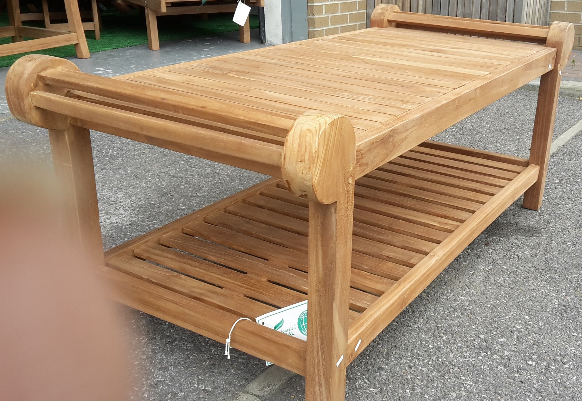 V Brand New Teak marlboro coffee table Sit NOTE: Item Is Available Approx 5 Days From The End Of - Image 5 of 6