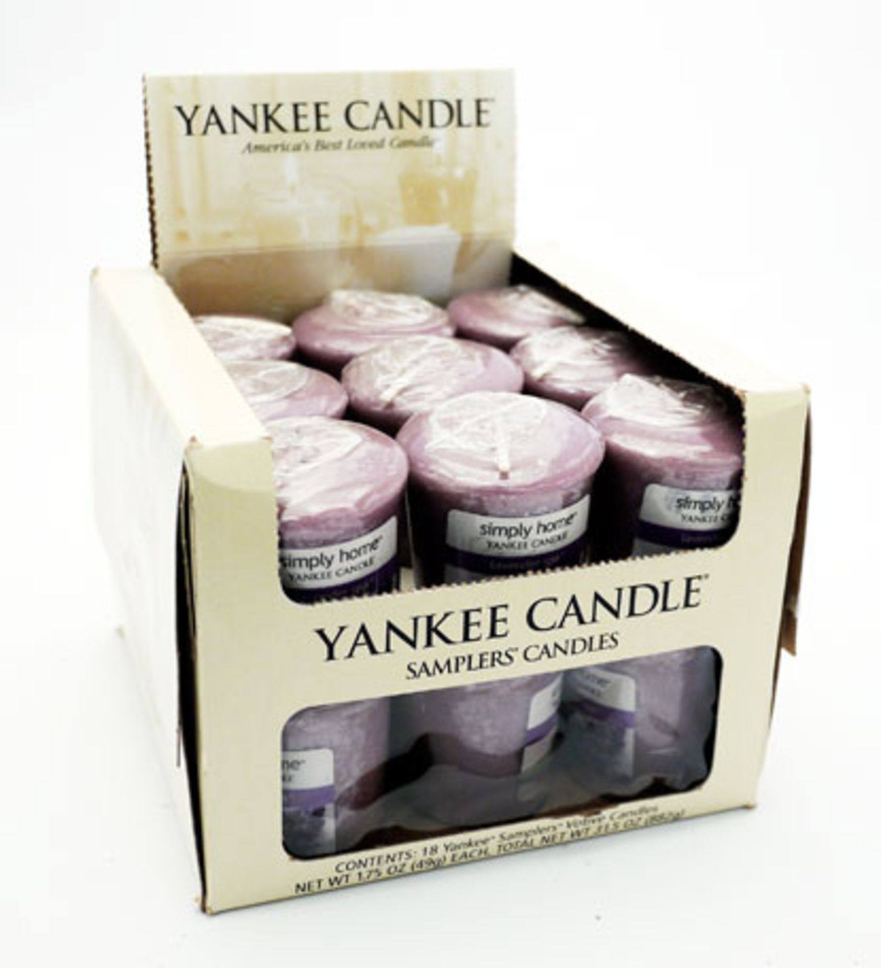 V Brand New 18 x Yankee Candle Votive Lavender Spa 49g RRP £107.82 (Item available after 14/9/