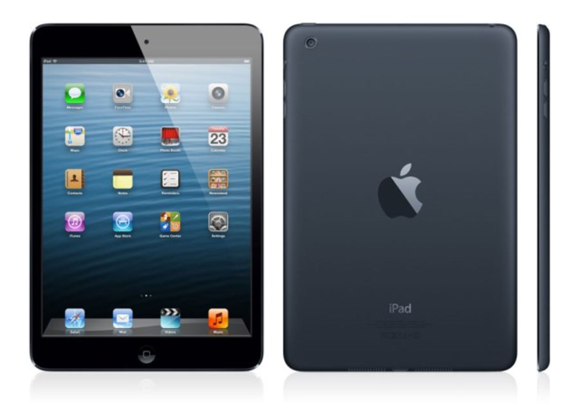 V Grade A Apple iPad Mini 16GB Black (With Matt Black Back) Front And Rear Facing Cameras And