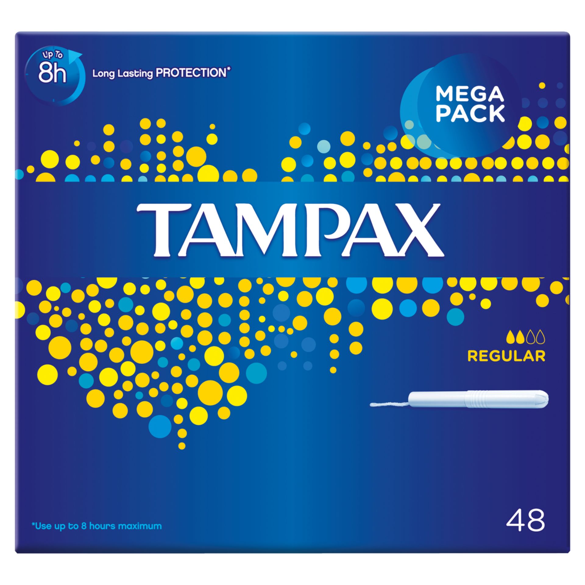 V Brand New Five Mega Packs 48 Tampax Tampons-Regular ISP £5.42 Each (Clearchemist)