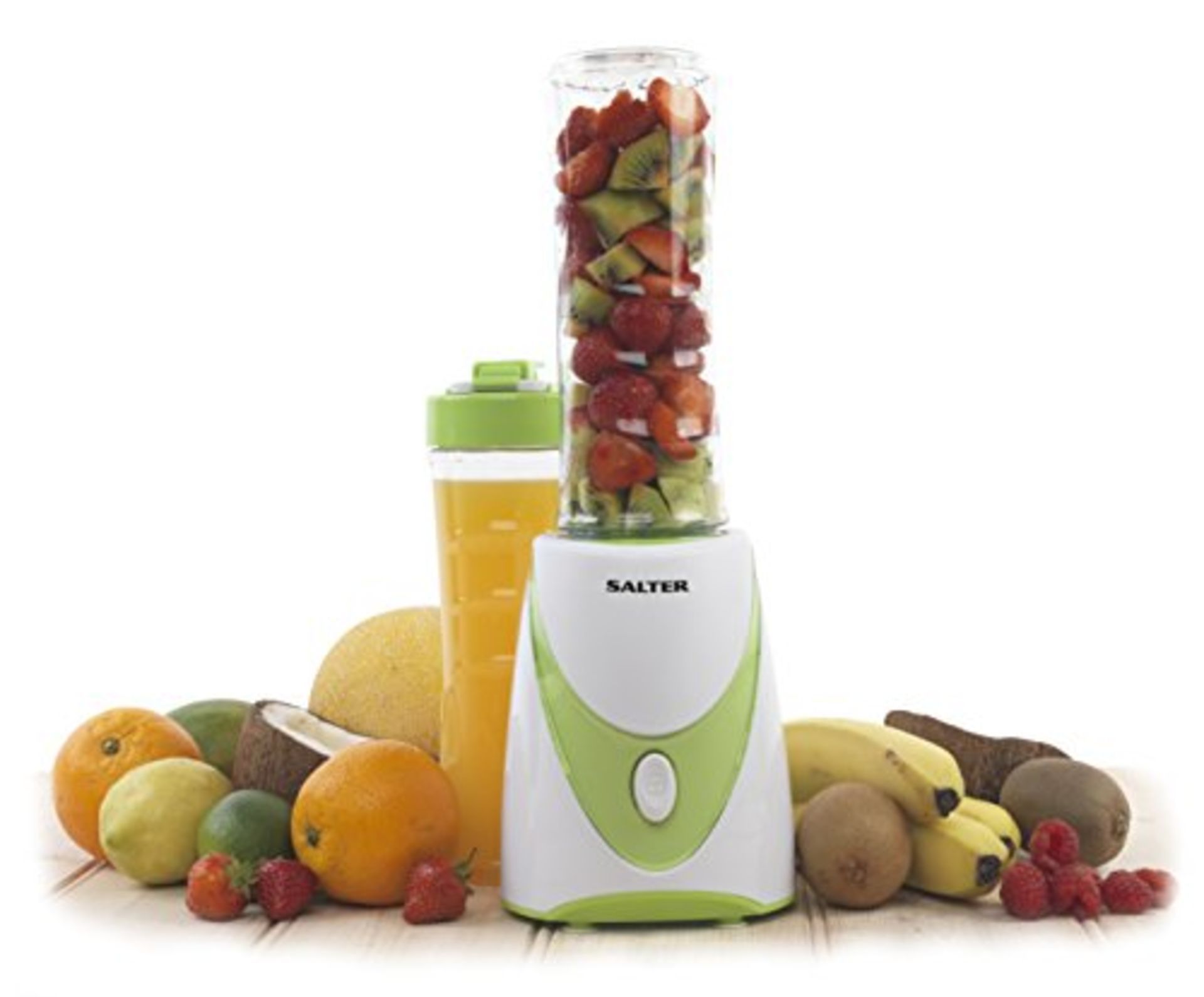 V Brand New Salter Personal Blender 250W with Two 500ml Bottles - Two Leakproof Lids - One touch