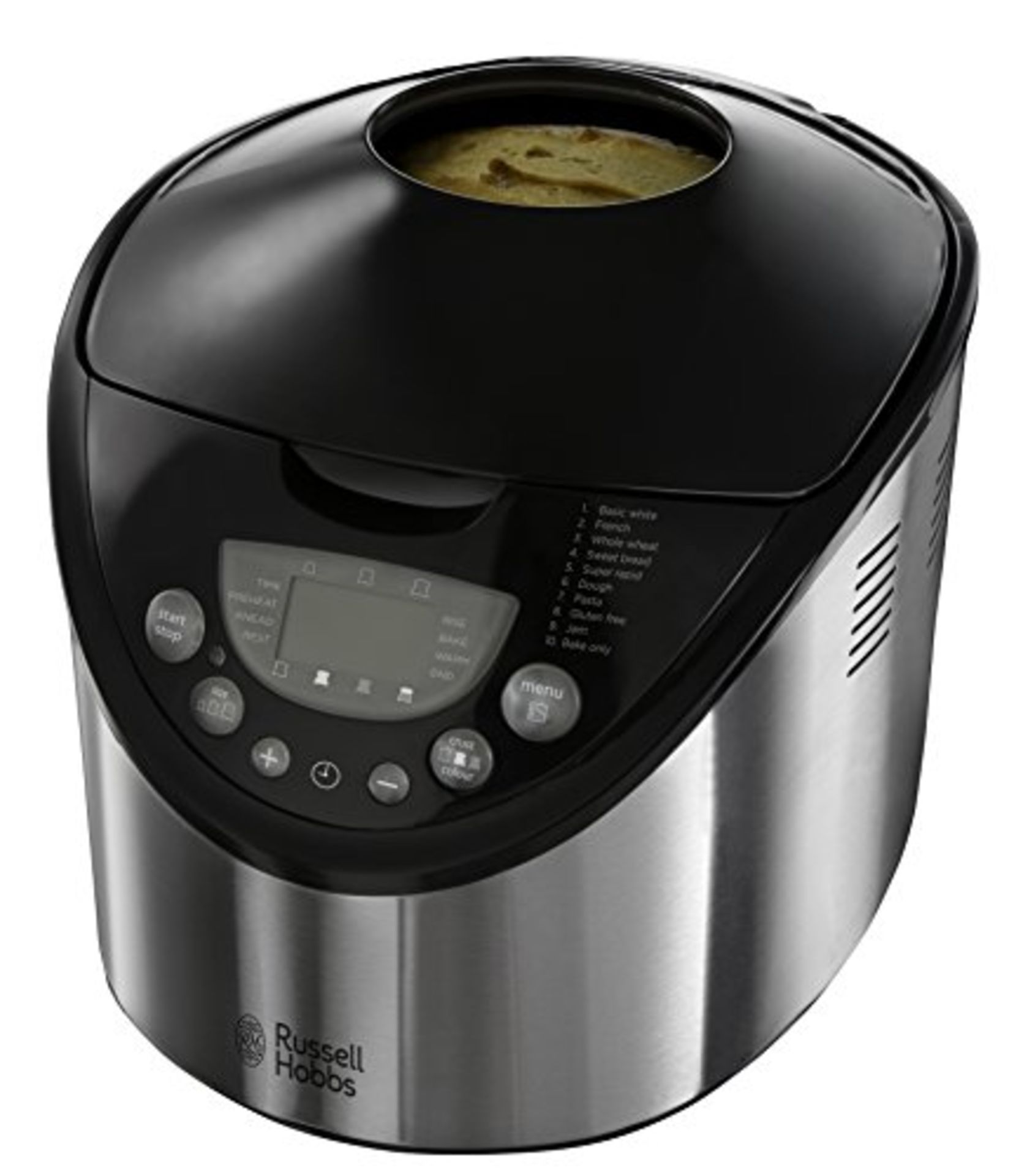V Brand New Russell Hobbs 3 Loaf Size Settings Stainless Steel Bread Maker ISP £69.99 (Very)