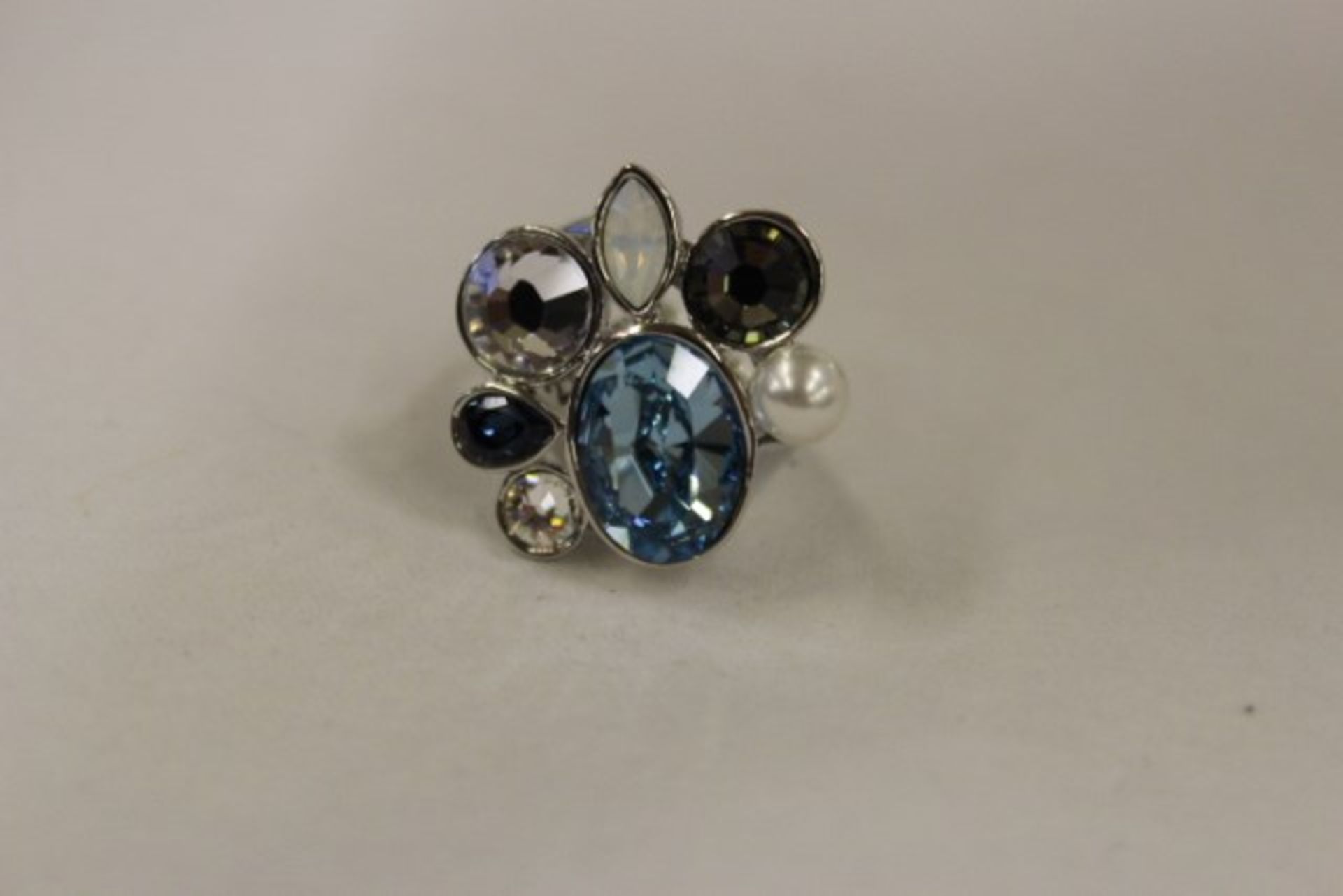 V WM Blue & White Multi Stone Ring X 2 YOUR BID PRICE TO BE MULTIPLIED BY TWO