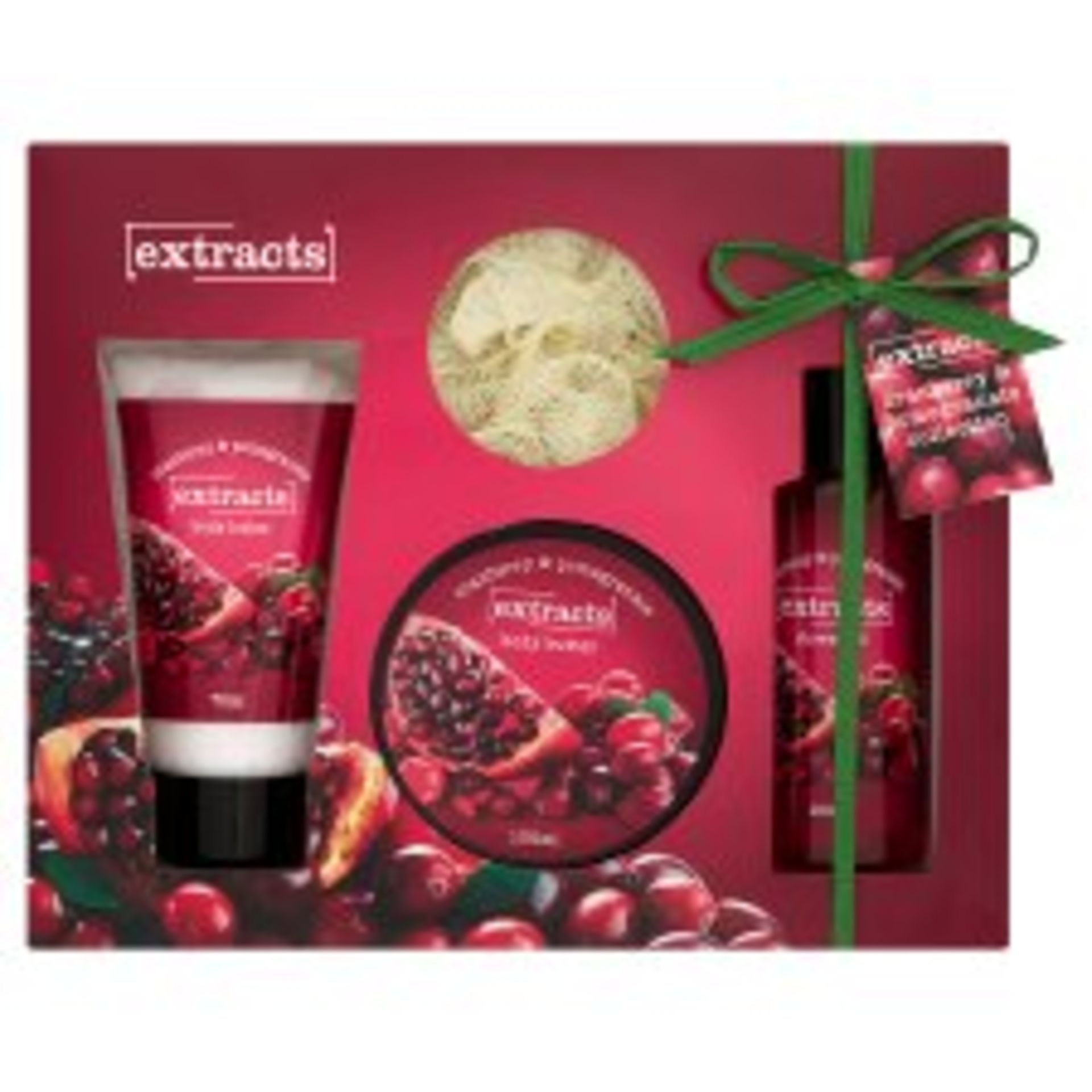 V Grade B Extracts Strawberry & Pomegranate Four Piece Toiletry Gift Set