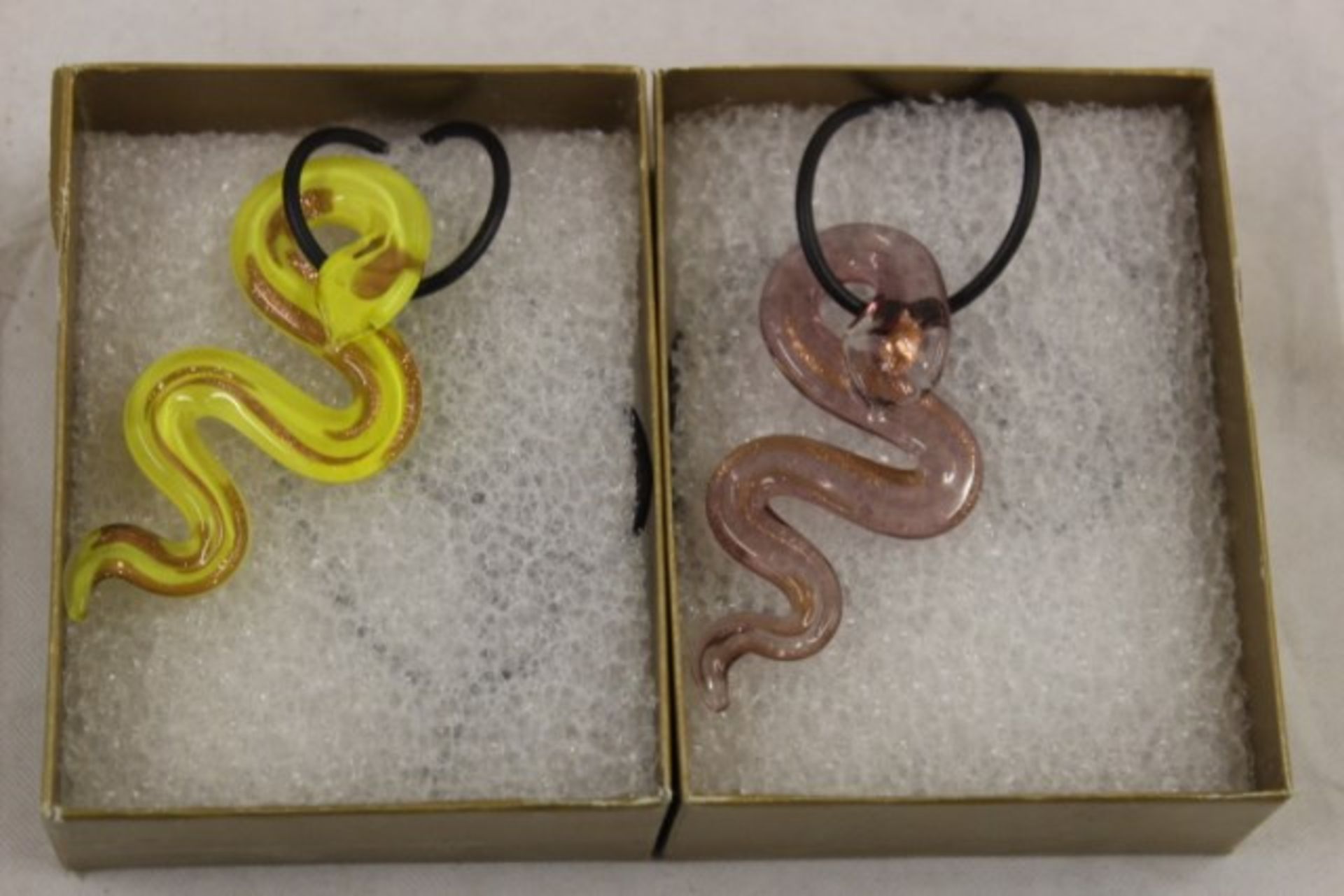 Two Glass Snake Necklaces