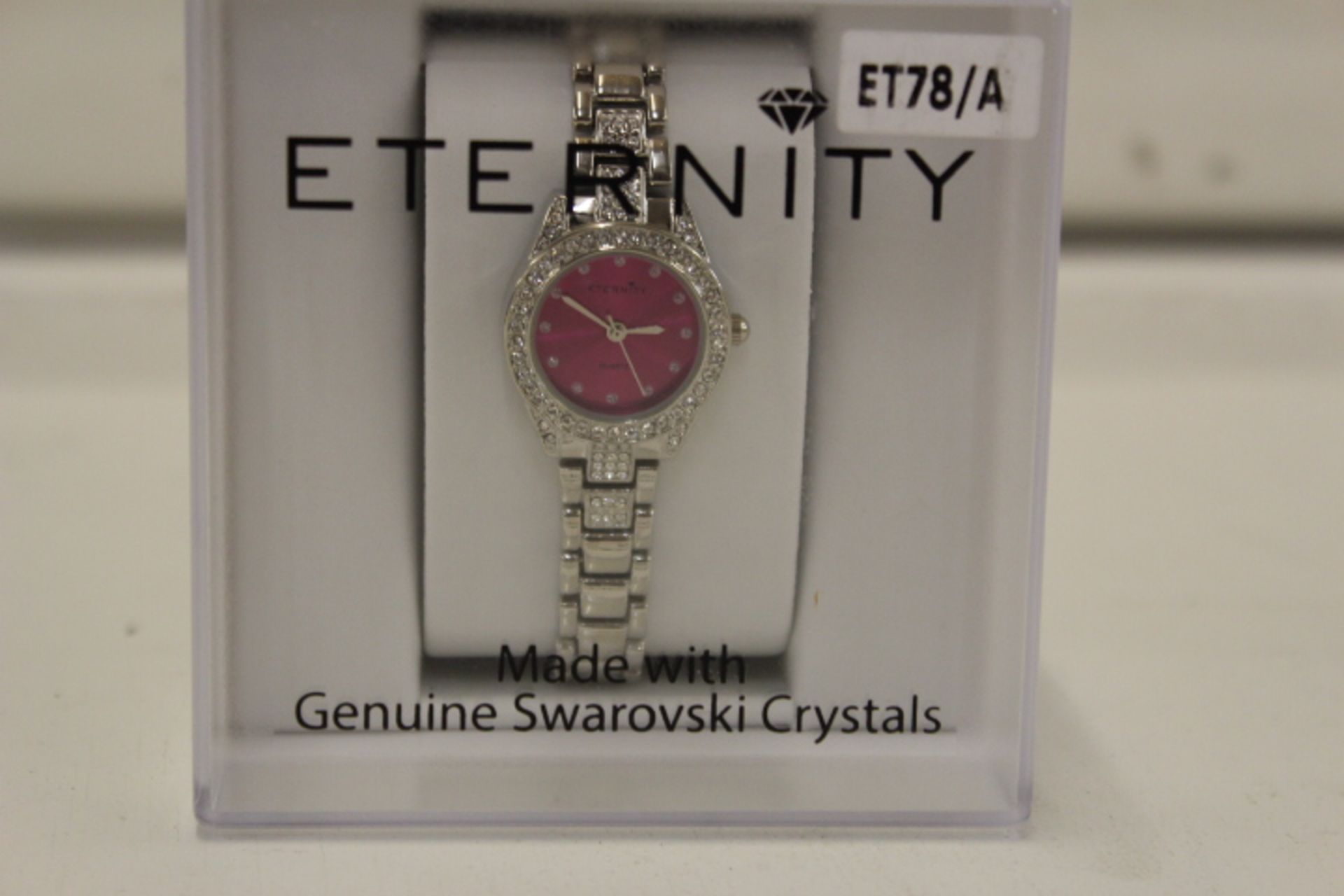 V Brand New Swarovski Crystal Ladies Eternity Watch With Rose Strap And Bezel X 2 YOUR BID PRICE