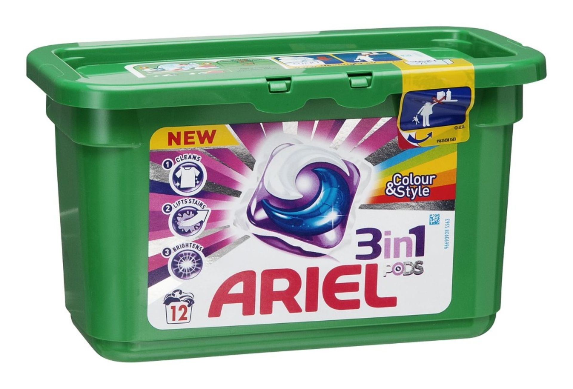 V *TRADE QTY* Brand New Ariel 3 In 1 Pods Colour 12 Pack X 6 YOUR BID PRICE TO BE MULTIPLIED BY SIX