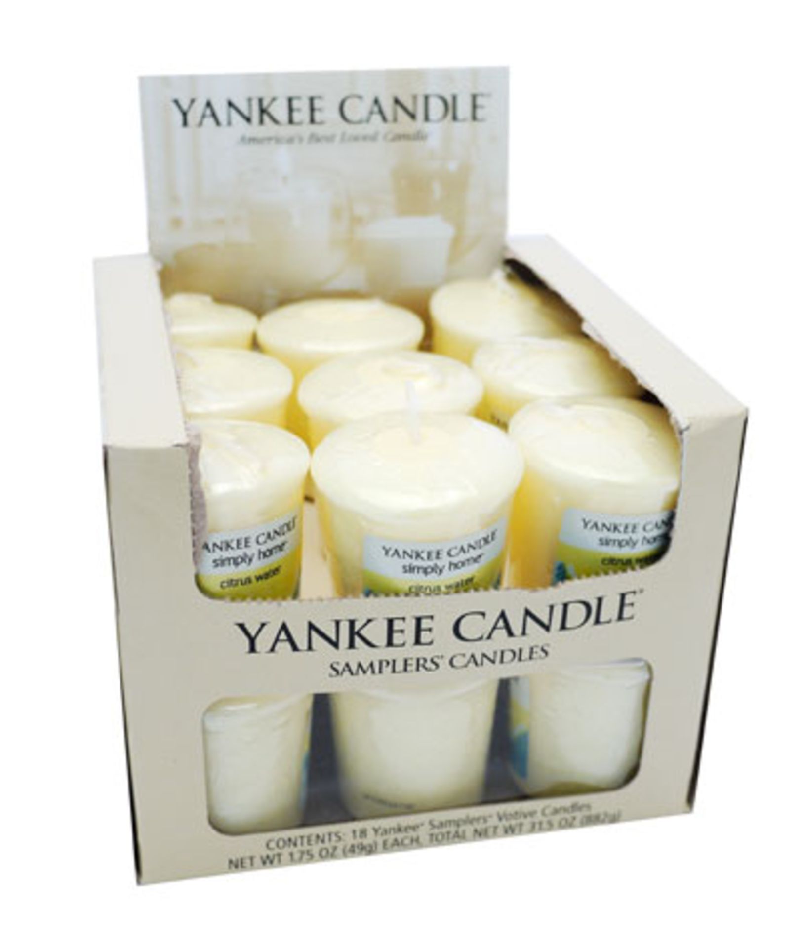 V Brand New 18 x Yankee Candle Votive Citrus Water 49g RRP £107.82 X 2 YOUR BID PRICE TO BE