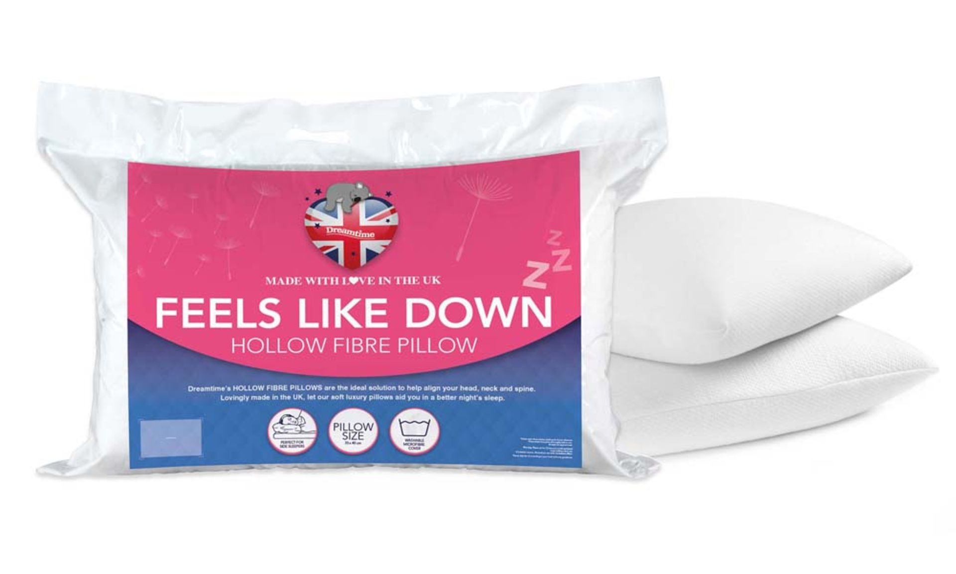 V Brand New Twin Pack Luxury Pillows With Down-Like Filling & Super-Soft Cover. Machine Washable - Image 2 of 2