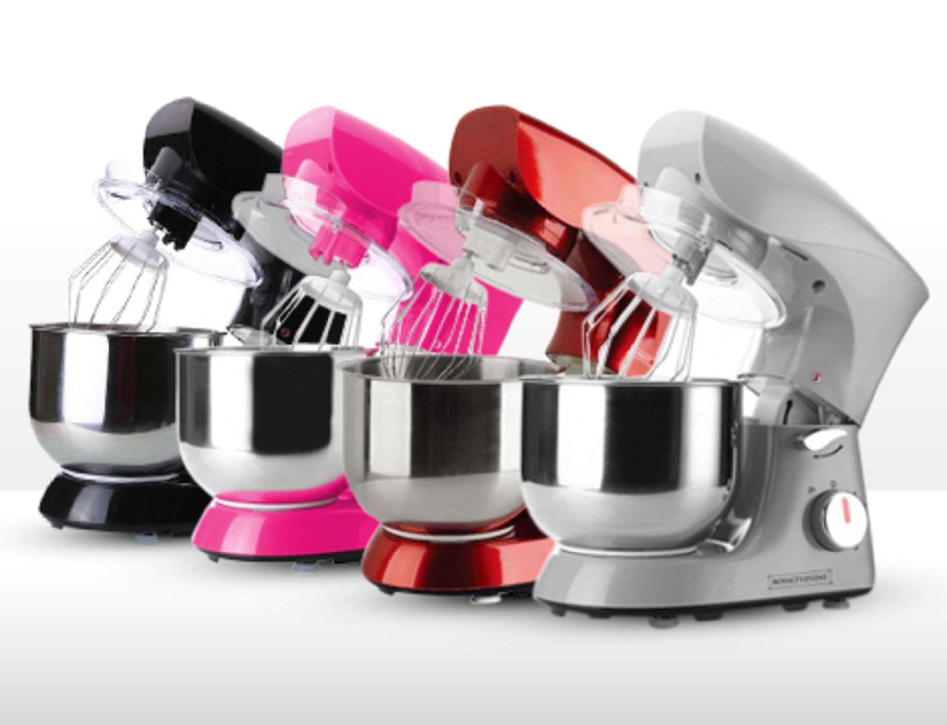 V Brand New 1400w Stand Mixer - 5 Speed With Pulse Function - Stainless Steel Mixing Bowl - Dough