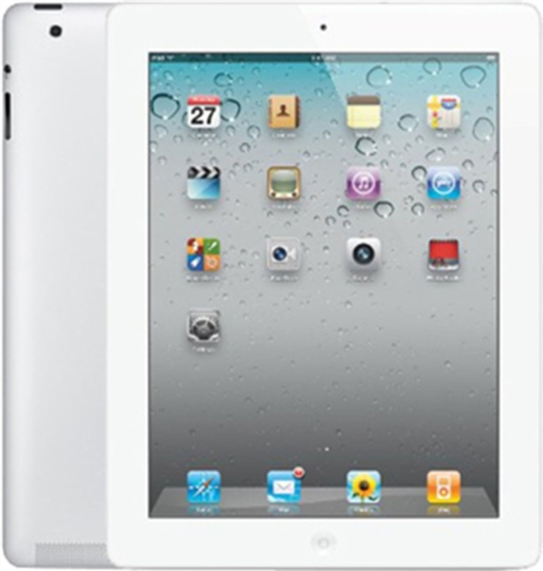 V Grade A Apple iPad 2 16GB Wi-Fi + 3G White with Box and Accessories