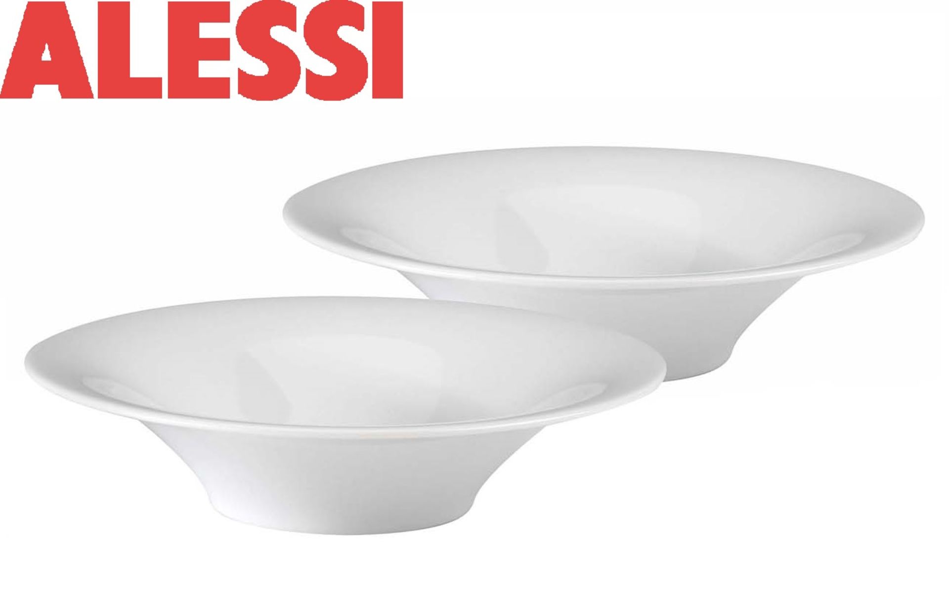 V *TRADE QTY* Brand New Alessi Ku Set of Two 21.9cm Bowls (£39.99 MAHAHome) X 6 YOUR BID PRICE TO BE