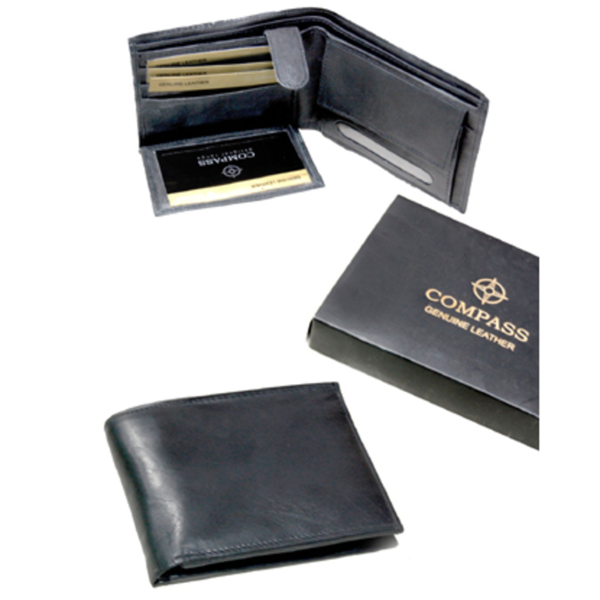 V Brand New Gents Black Leather Wallet