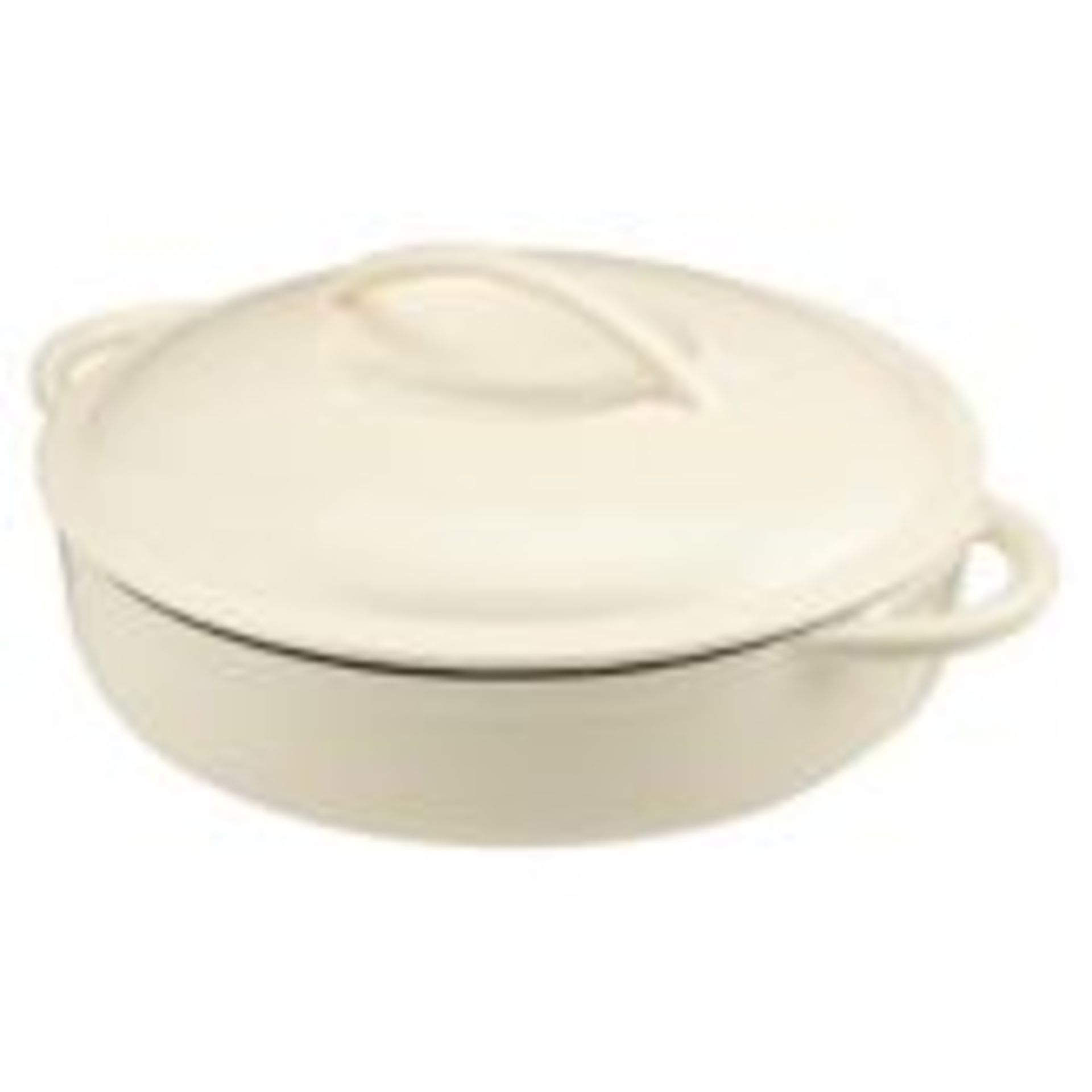 V *TRADE QTY* Brand New Cream 3.8L Shallow Cast Iron Casserole Dish (Sainsbury's) - ISP £50.00 (