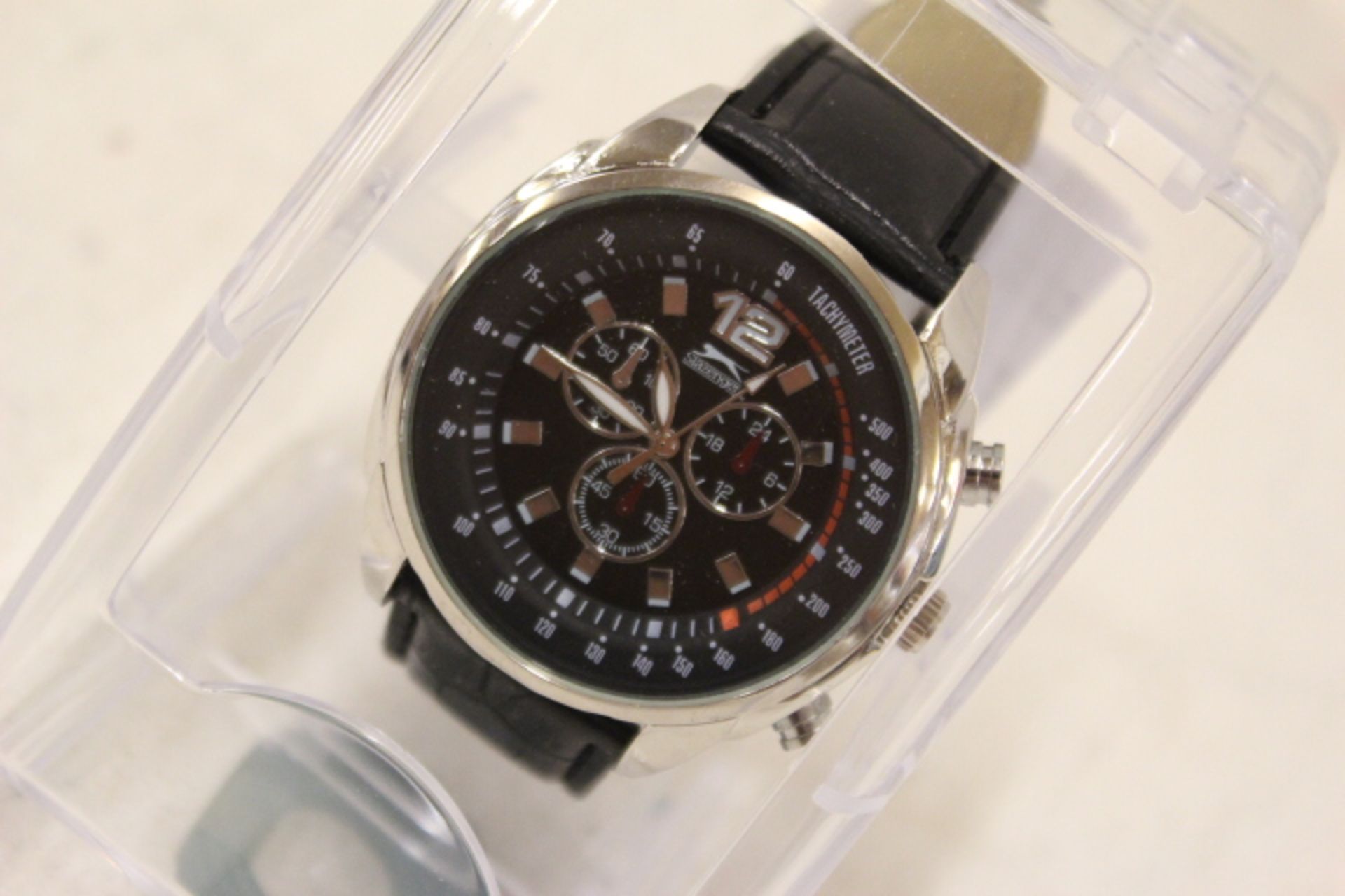 V Brand New Gents Slazenger Sports Watch With Tachymeter