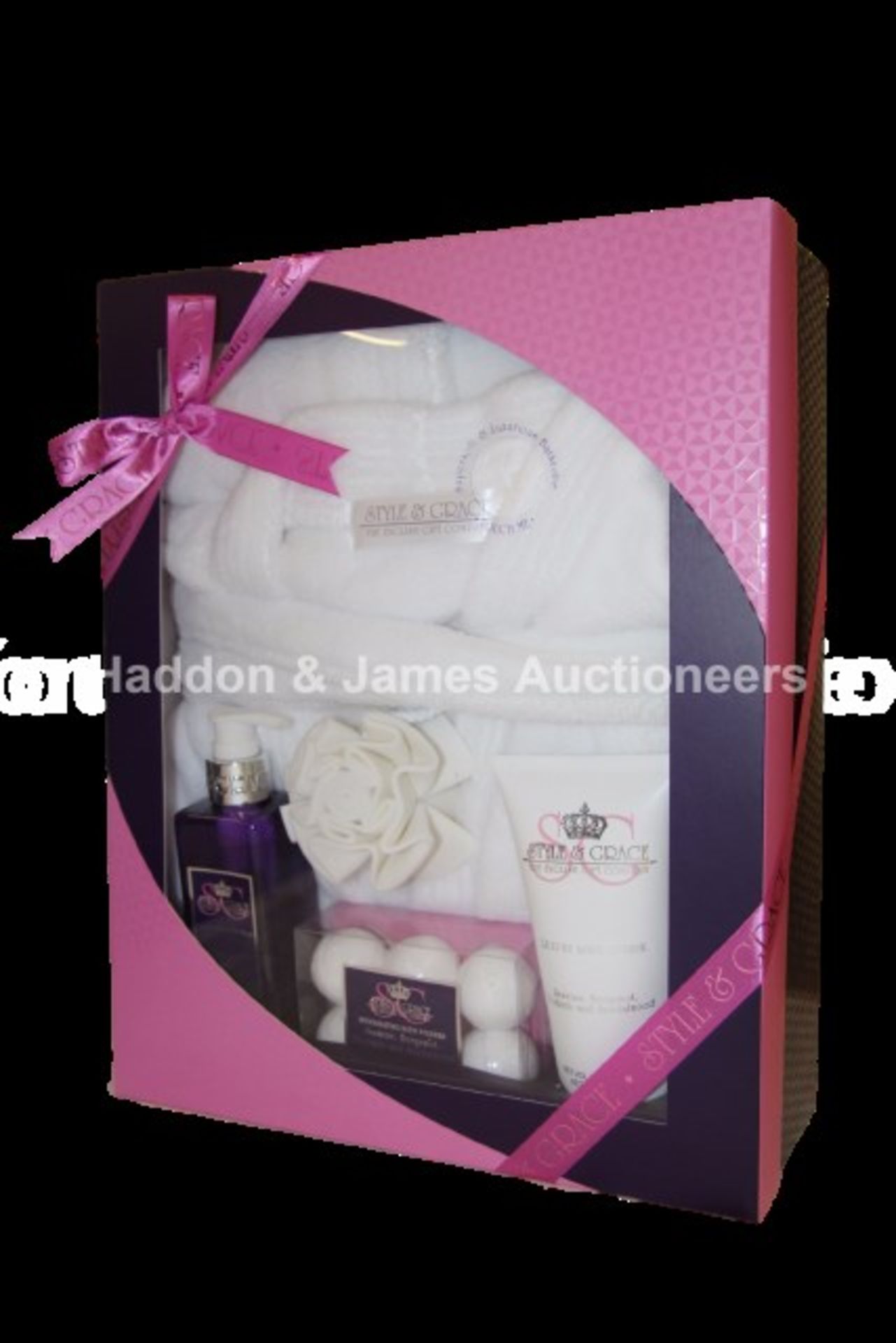 V Brand New Style & Grace Deluxe Robe Gift Set Including Bath Fizzers, Body Lotion And Body Wash