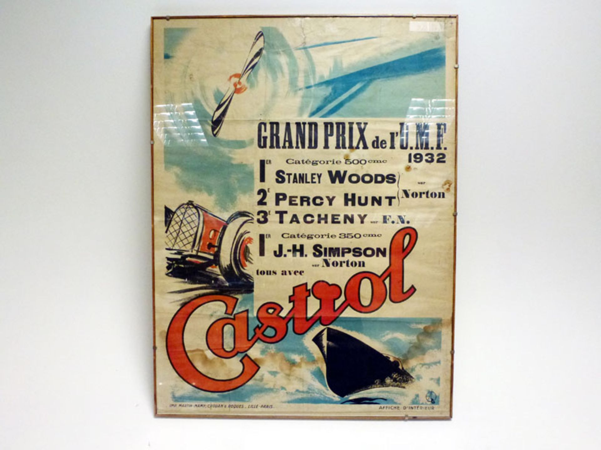 A Rare Original Castrol Oil Achievements Poster