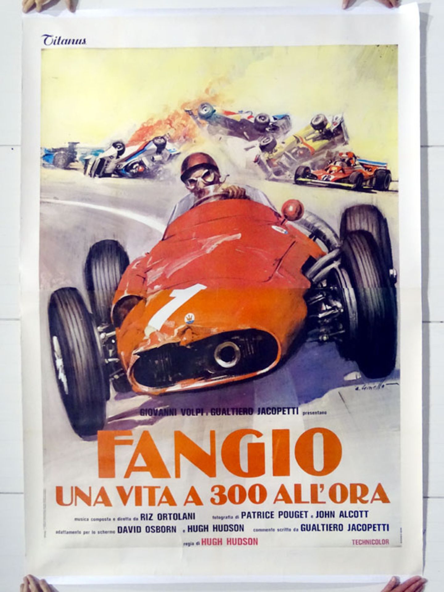 Fangio in the Maserati 250F Movie Poster - Rare 6' x 4' Size