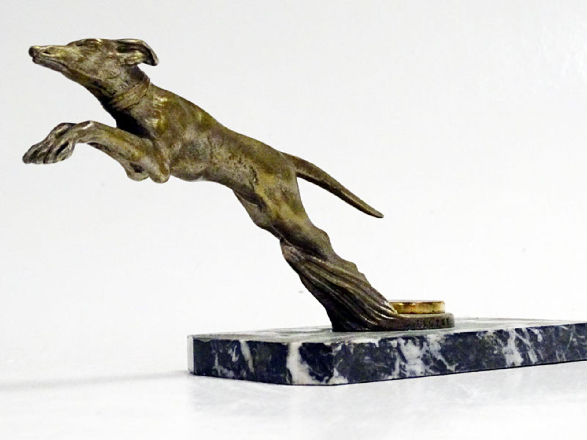 Art-Deco Leaping Greyhound Accessory Mascot by Jactel, 1920s