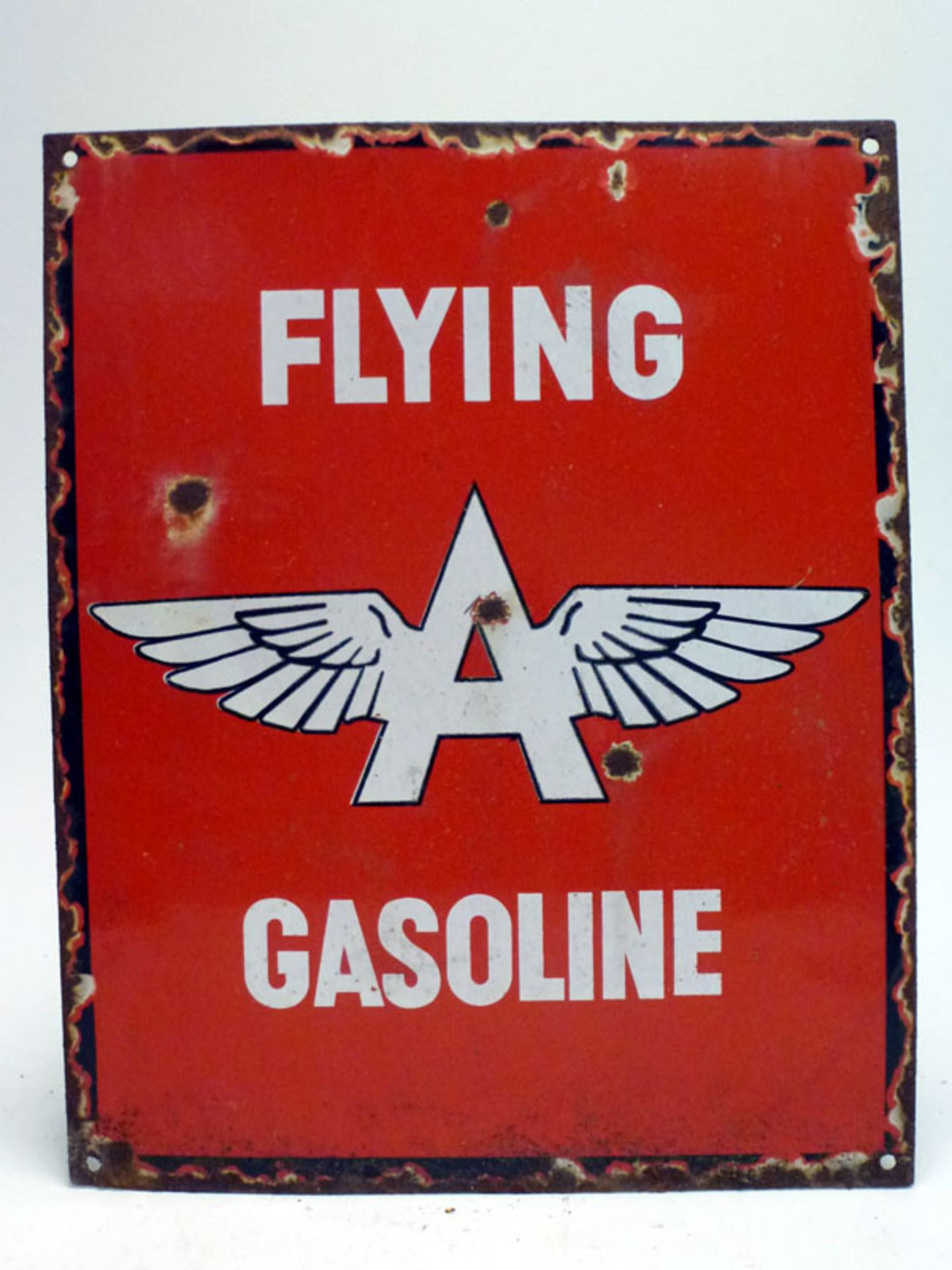 Flying A Gasoline' Enamel Sign