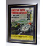 A Rare German Grand Prix Advertising Poster, 1965