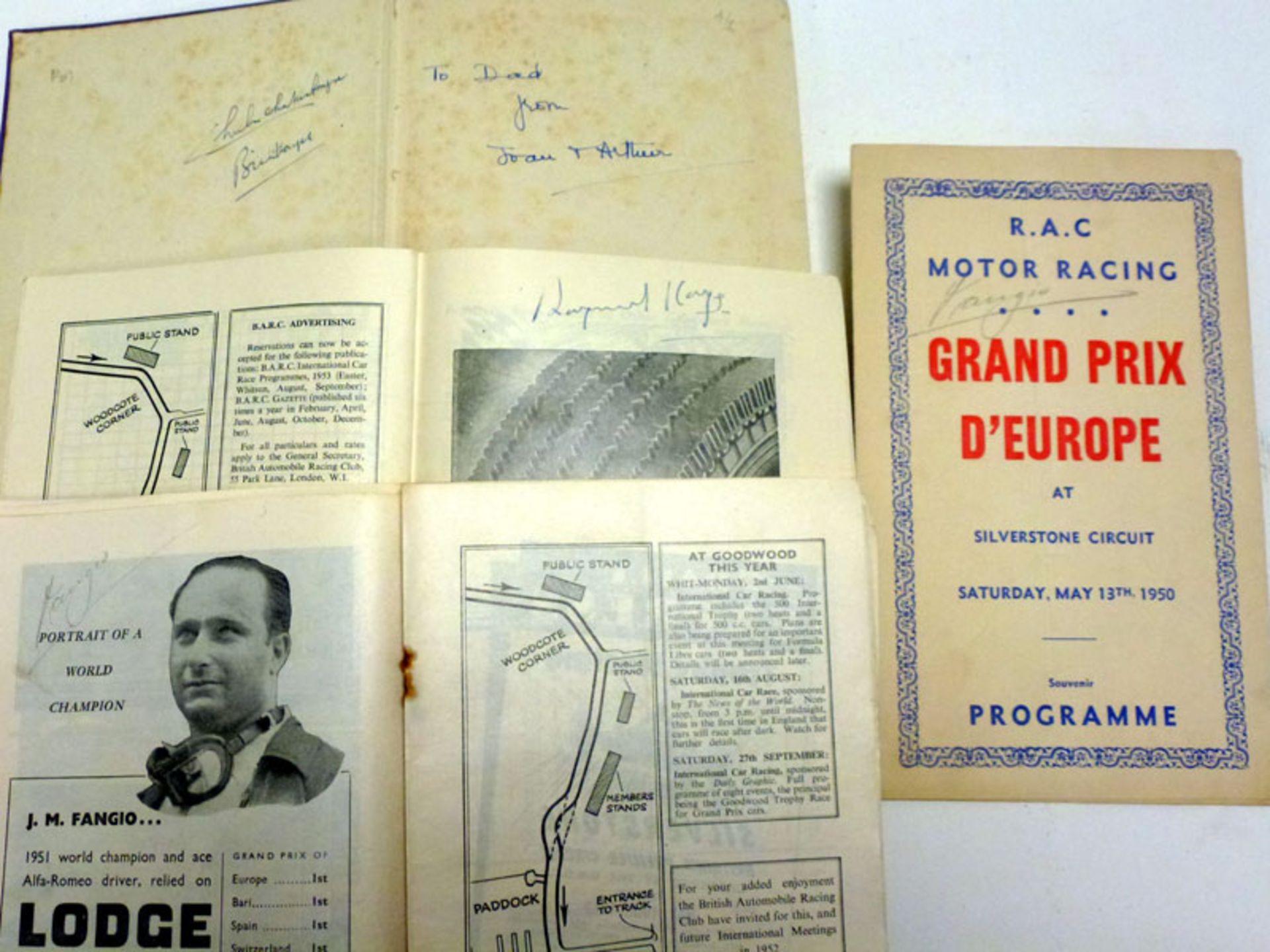 Signed Motor Racing Ephemera