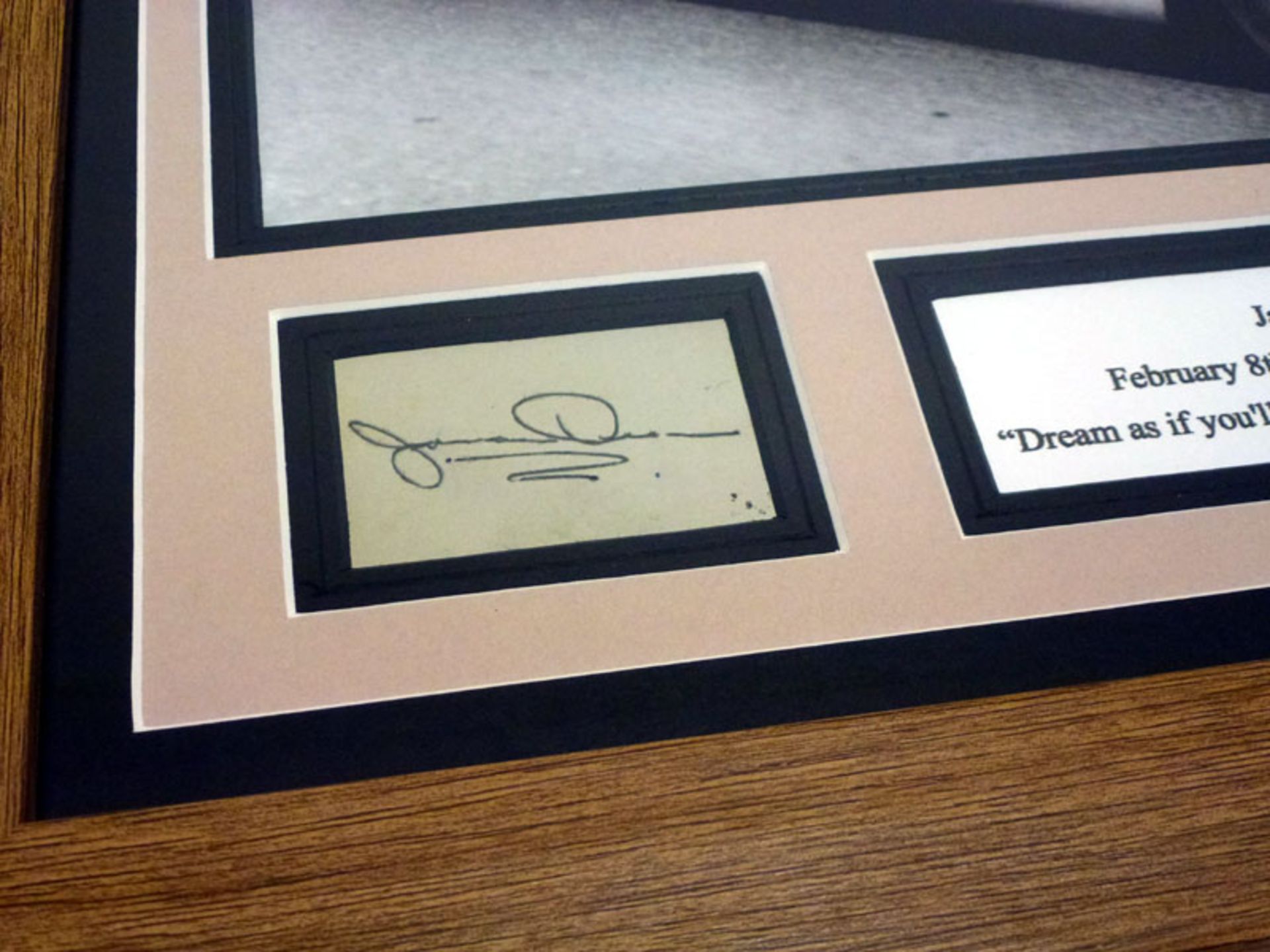An Extremely Rare Hand-Signed James Dean Photographic Presentation - Image 2 of 3