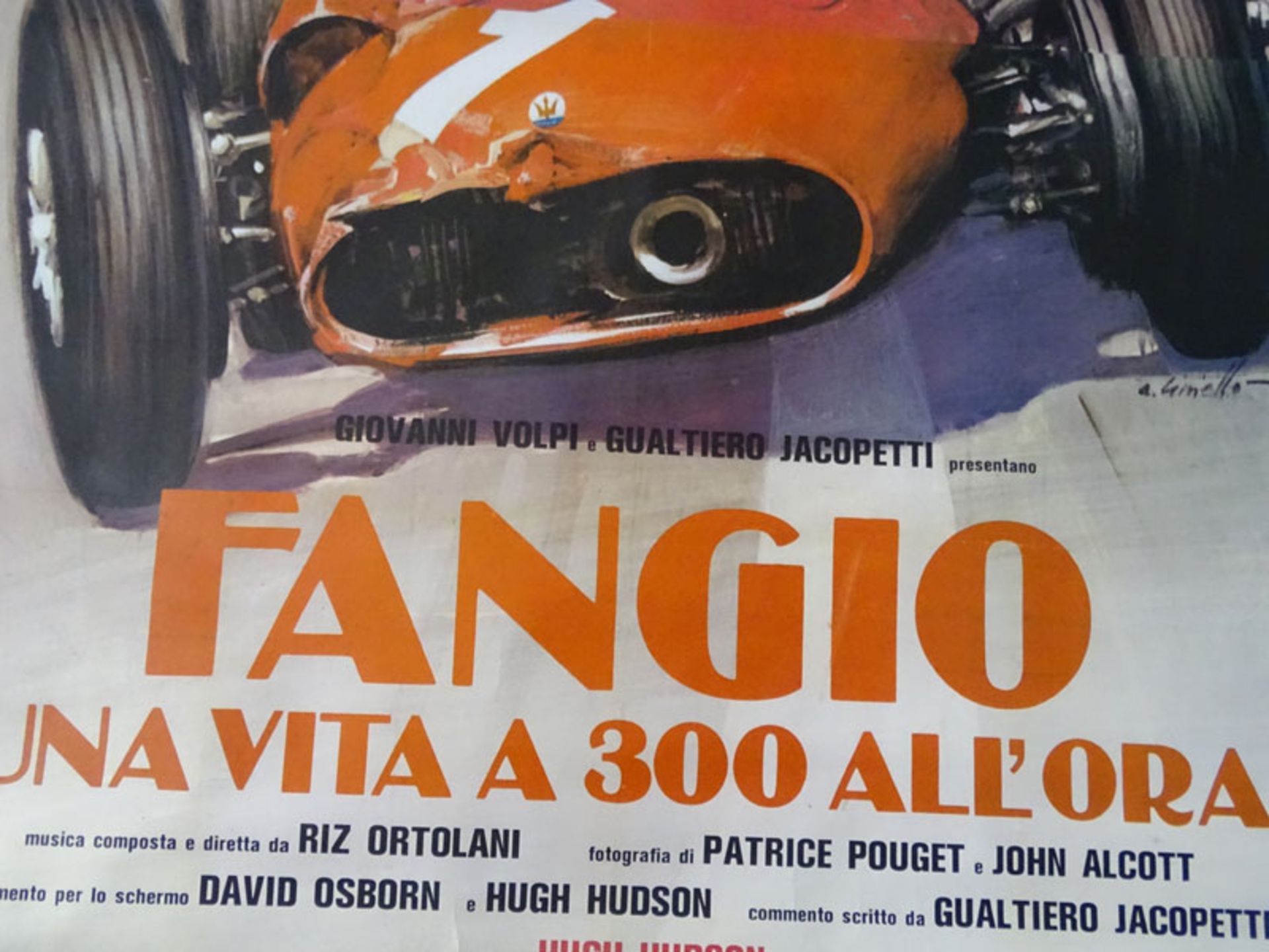 Fangio in the Maserati 250F Movie Poster - Rare 6' x 4' Size - Image 2 of 3