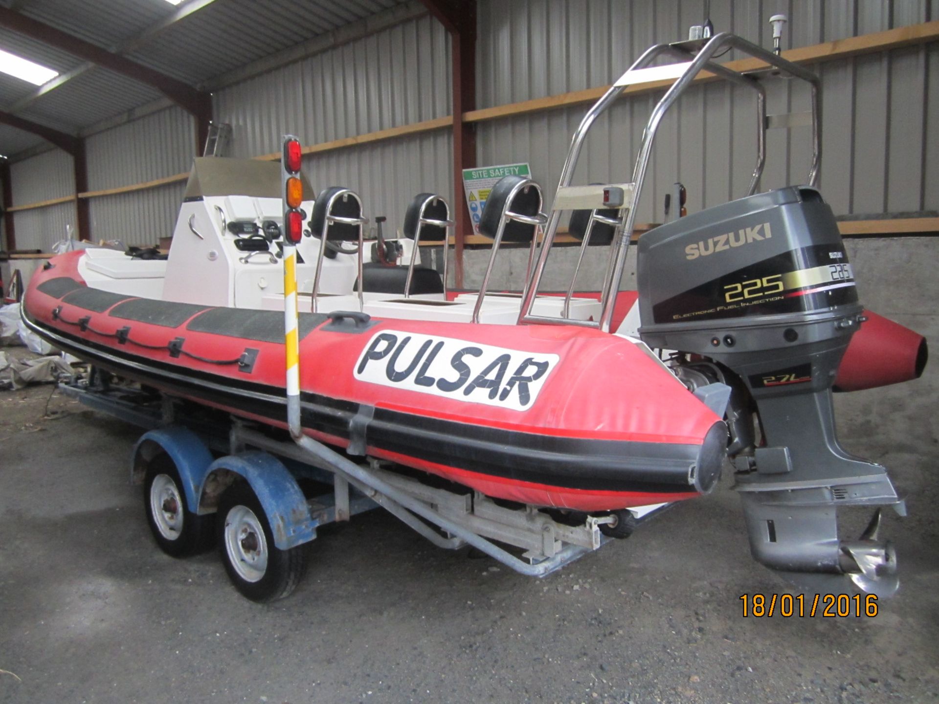 PULSAR RIB C/W  225 HP Outboard engine & Trailer NO VAT