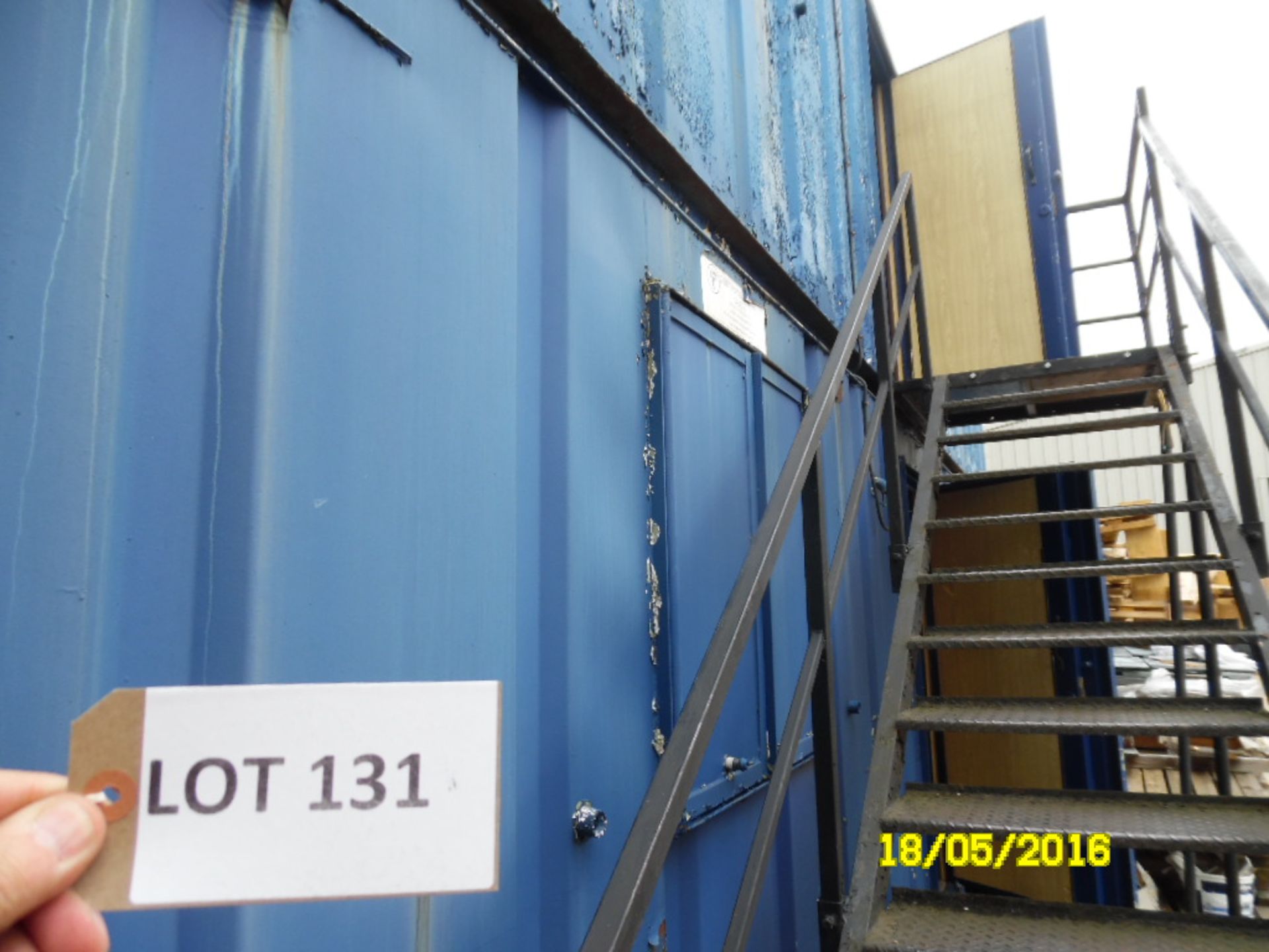 Steel welded container offices x 2, 30ft x 9ft with steel fabricated steps and contents of office - Image 4 of 15