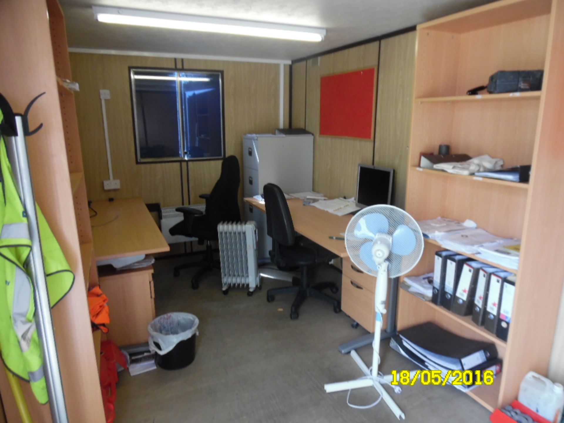 Steel welded container offices x 2, 30ft x 9ft with steel fabricated steps and contents of office - Image 10 of 15