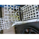 Two white metal garden chairs