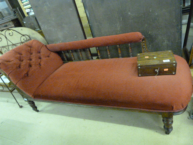 Edwardian chaise lounge - Image 2 of 2