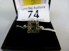 Edwardian Emerald and Diamond ring set in 18 ct gold