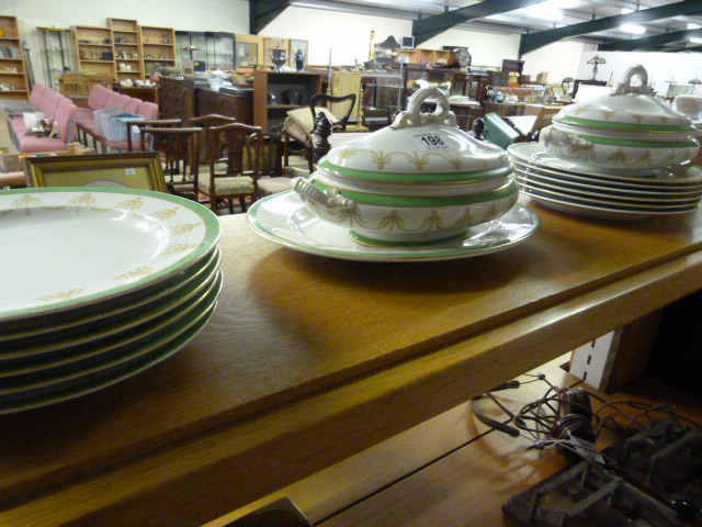 A Part green dinner service