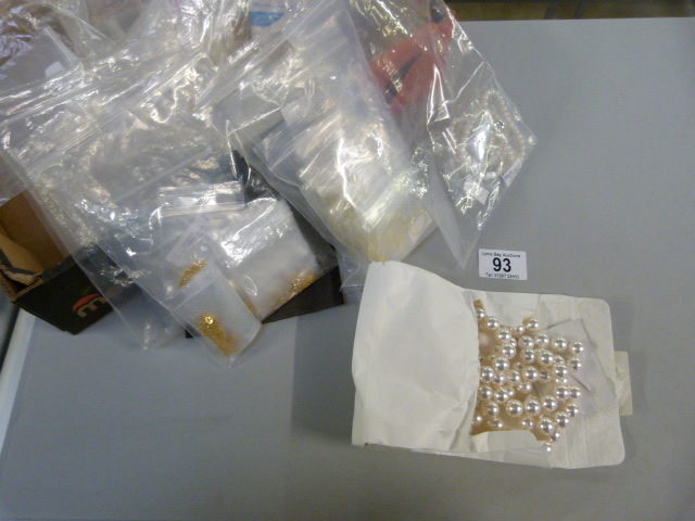 A quantity of sterling silver marked, jewellery fitments pearls etc
