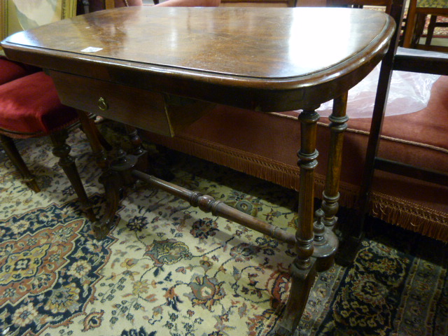 Mahogany hall table with drawer - Image 3 of 6