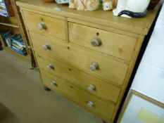 Pine chest of five drawers